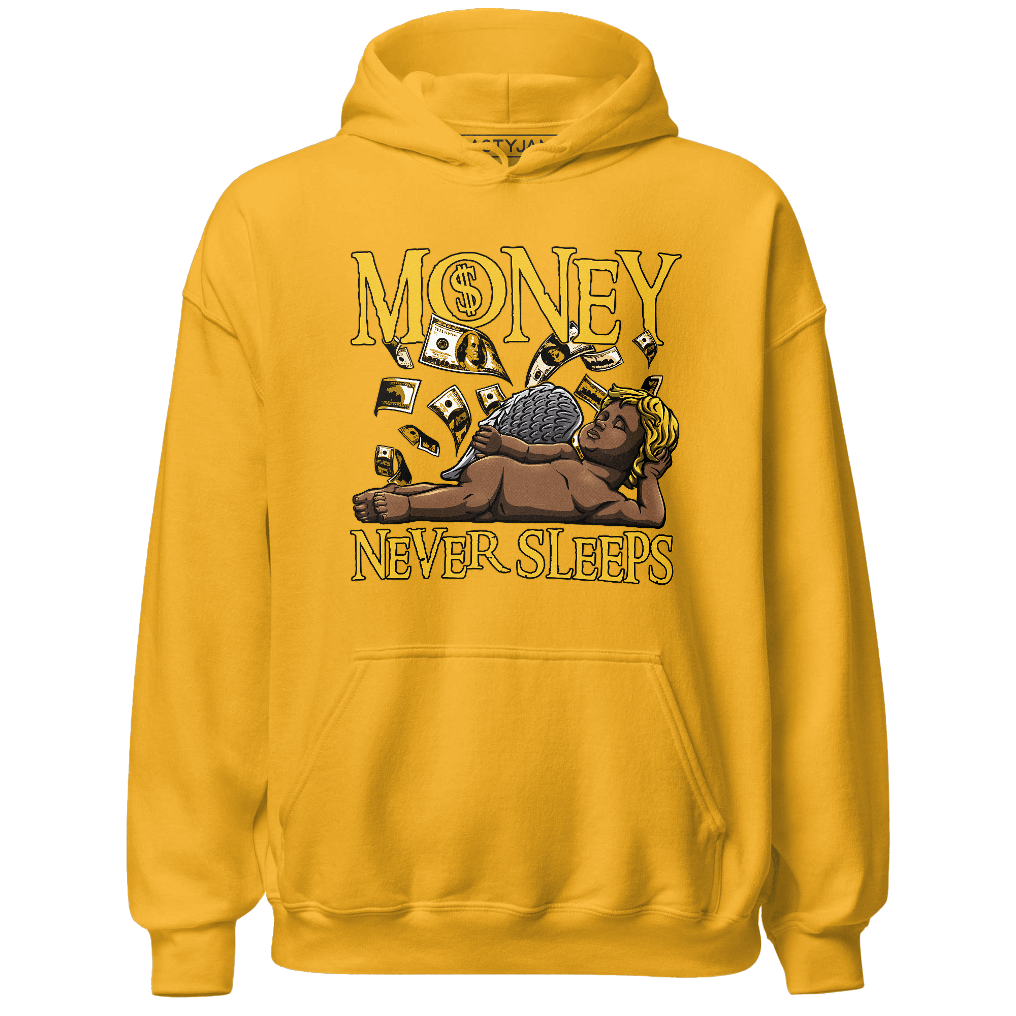 Yellow Ochre 6s Hoodie Match Money Never Sleeps - NastyJamz