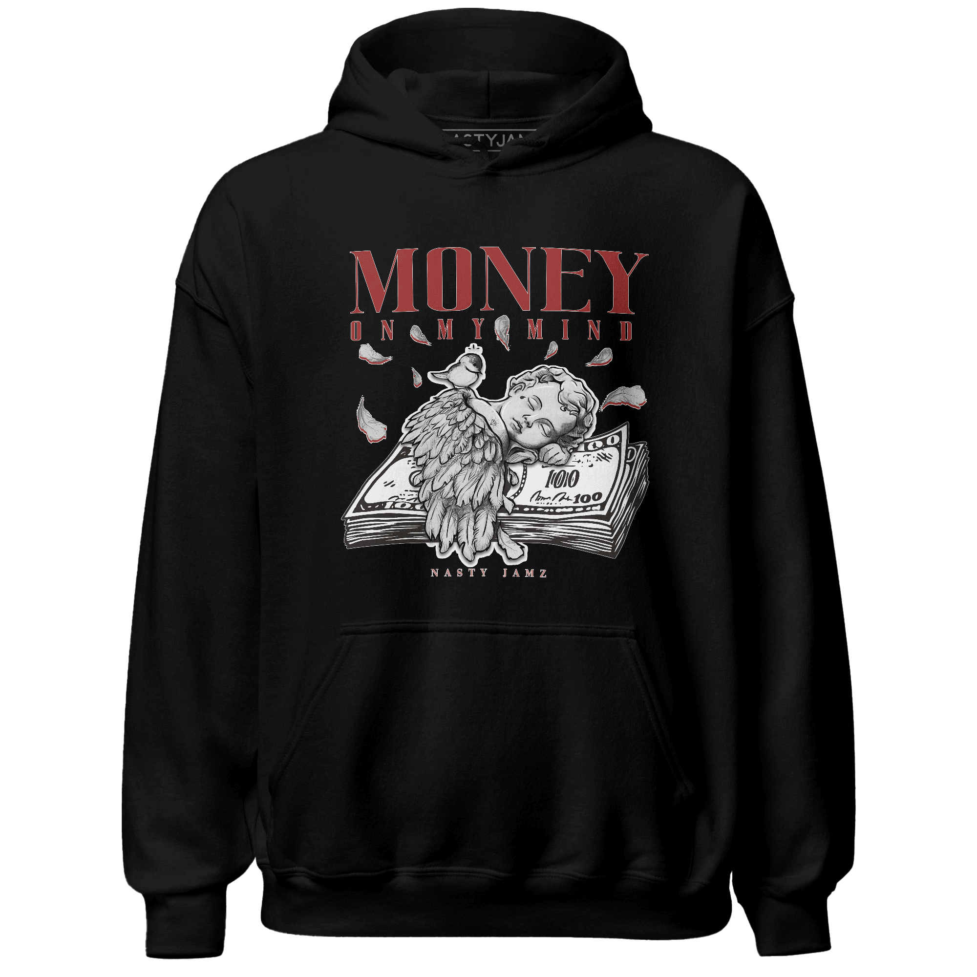 Dune Red 13s Hoodie Match Money On My Mind Angel - NastyJamz