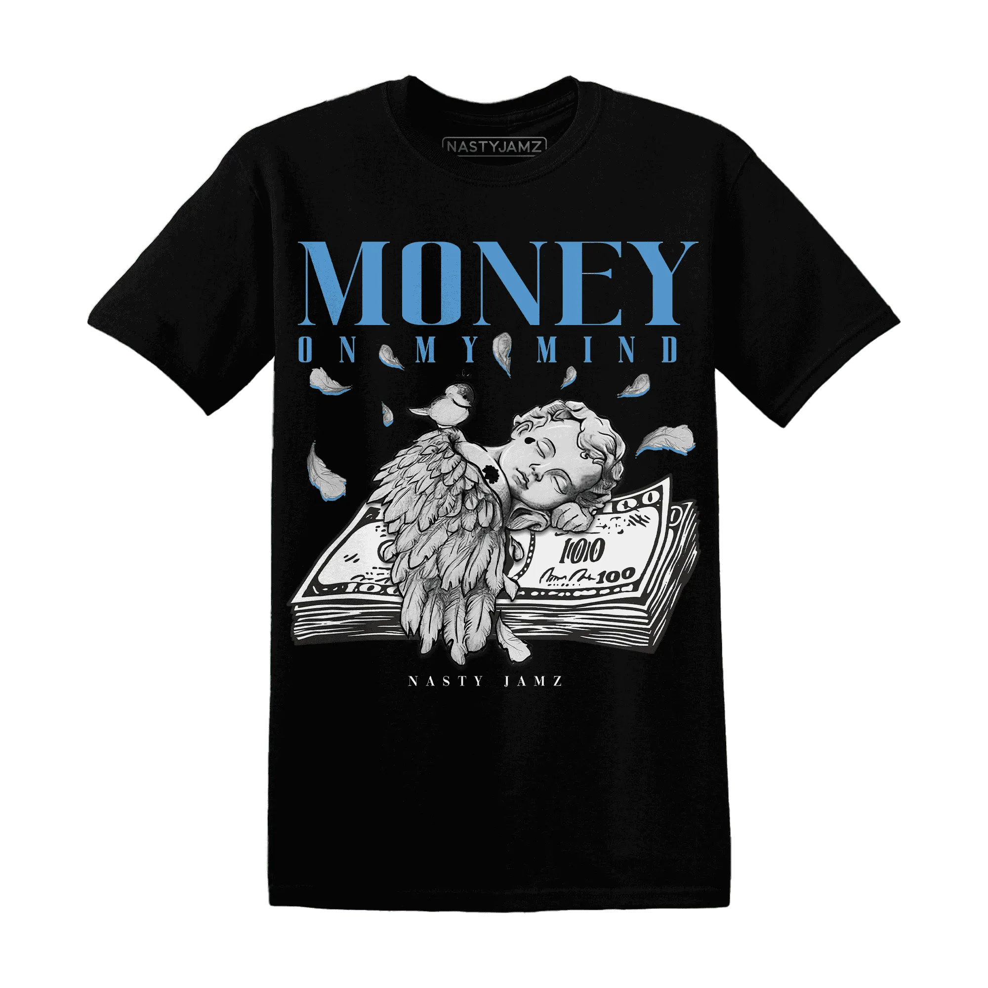 Carolina-Blue-Univercitii-17s-NastyJamz-T-Shirt-Match-Money-On-My-Mind-Angel