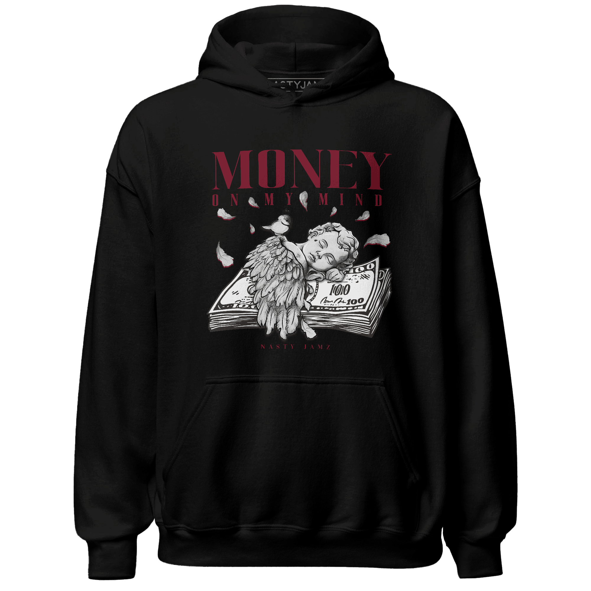 High White Team Red 1s Hoodie Match Money On My Mind Angel - NastyJamz