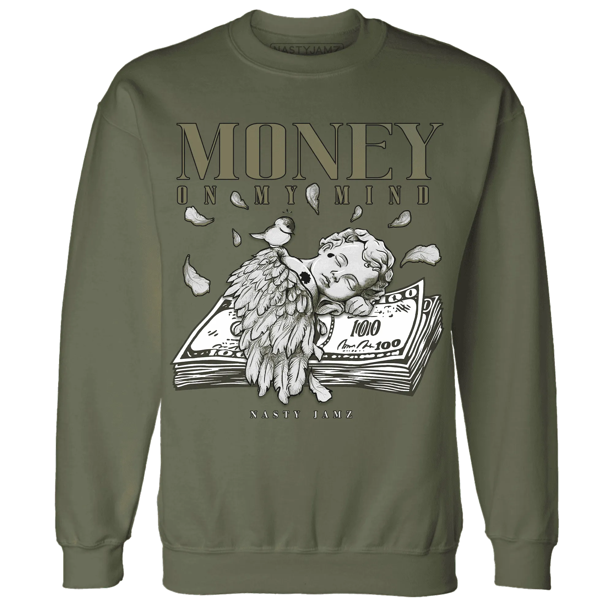 Medium-Olive-1s-NastyJamz-Sweatshirt-Match-Money-On-My-Mind-Angel