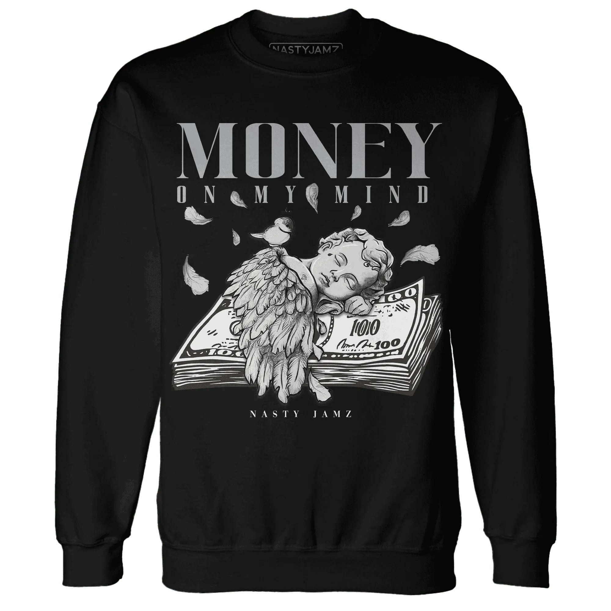 Wolf-Grey-1s-Sweatshirt-Match-Money-On-My-Mind-Angel