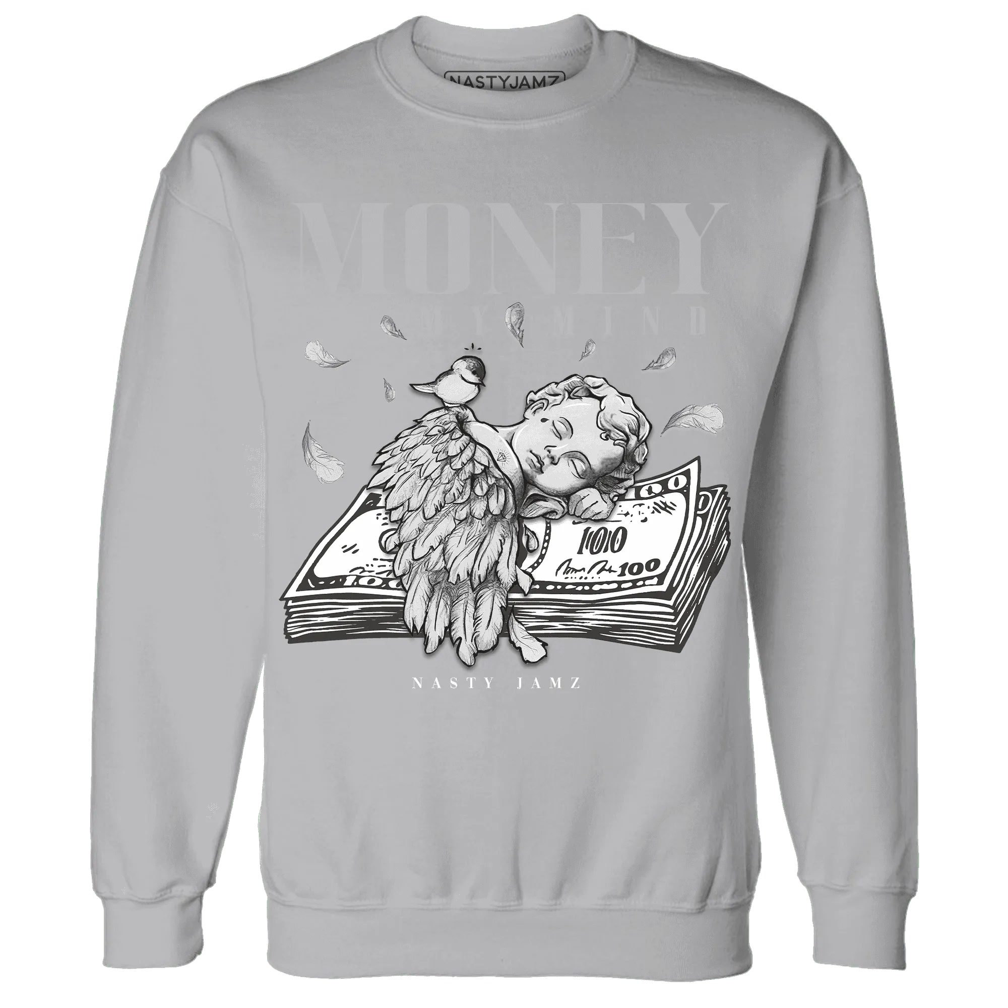 Wolf-Grey-1s-Sweatshirt-Match-Money-On-My-Mind-Angel