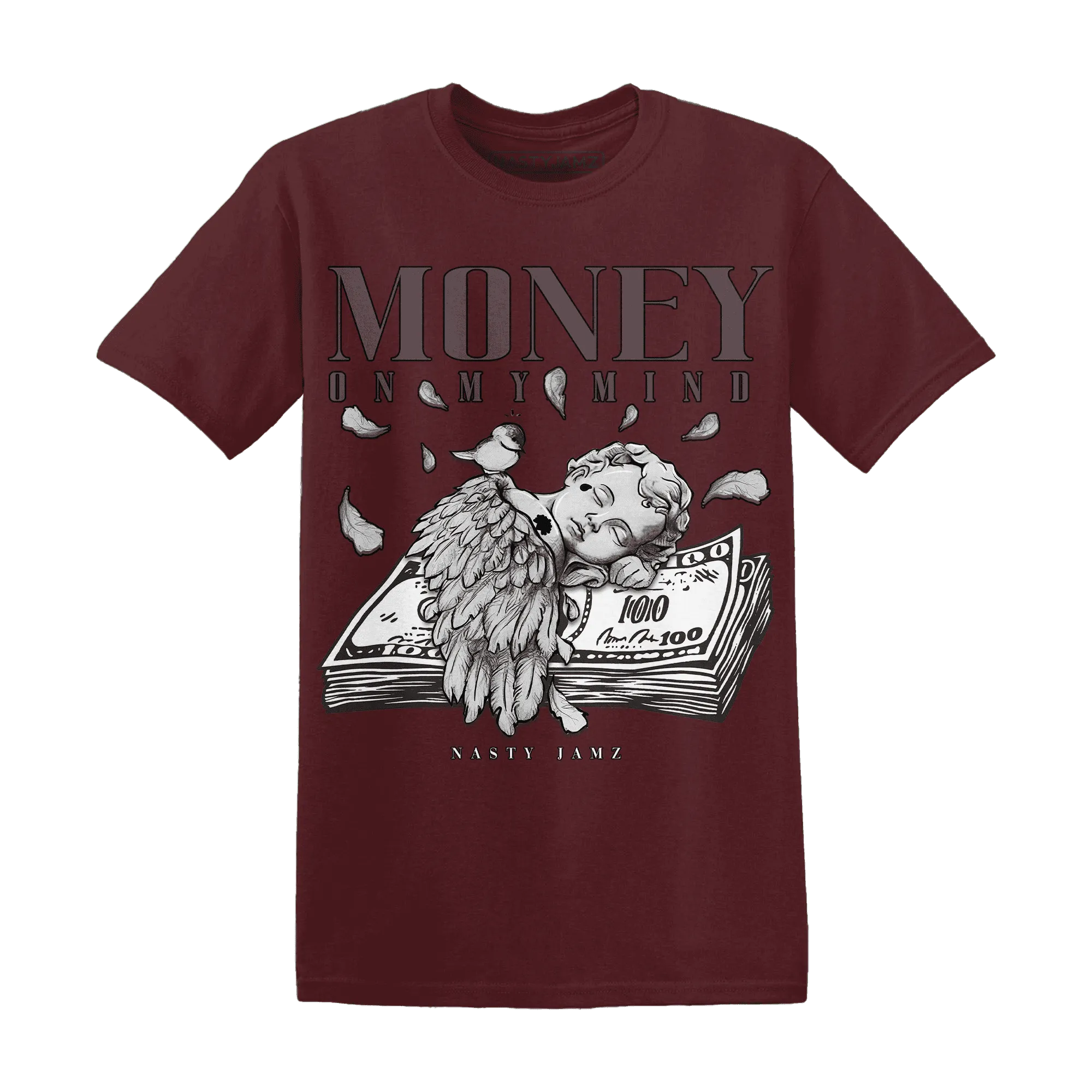 Burgundy-Crush-3s-NastyJamz-T-Shirt-Match-Money-On-My-Mind-Angel