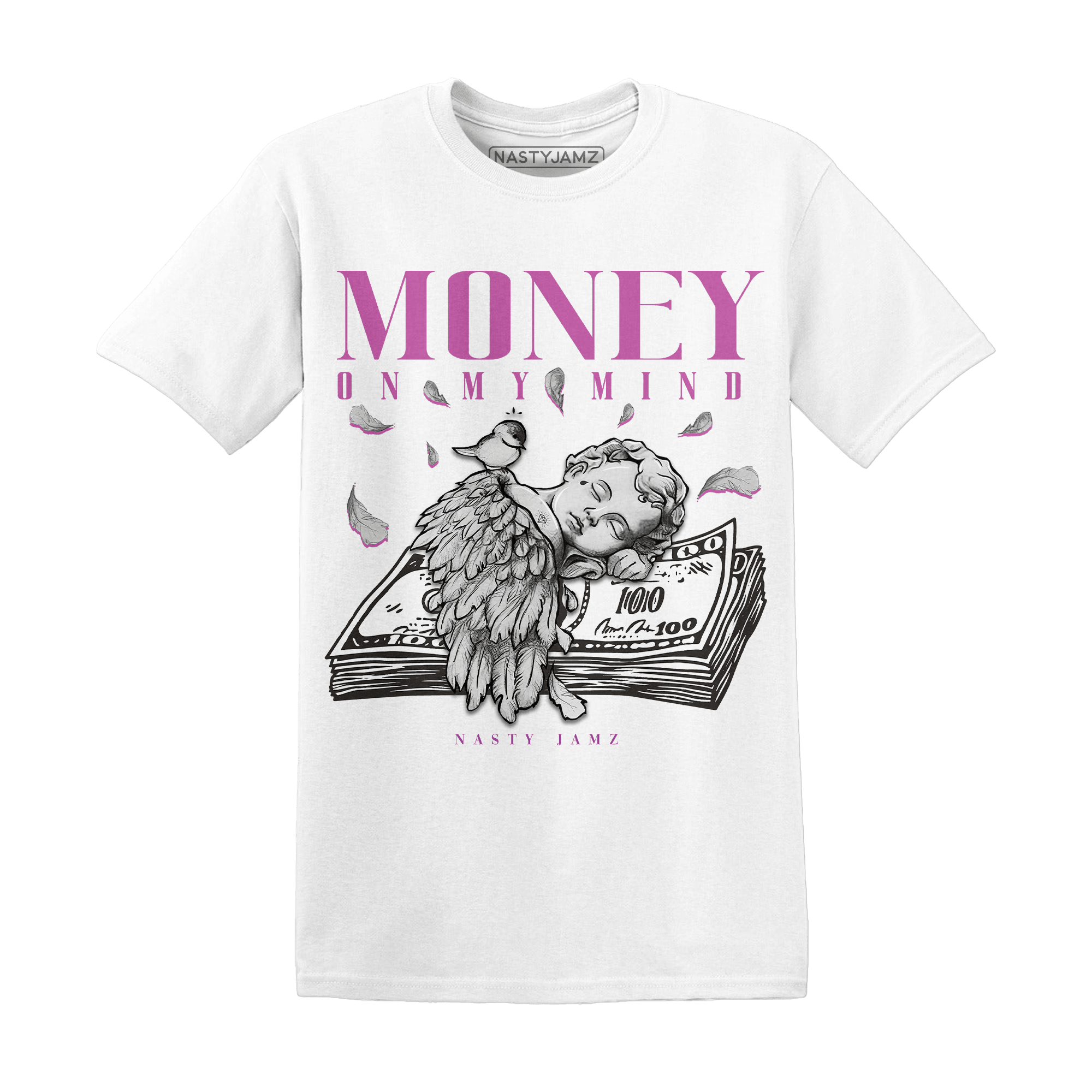 GS Hyper Violet 4s T Shirt Money On My Mind Angel - NastyJamz