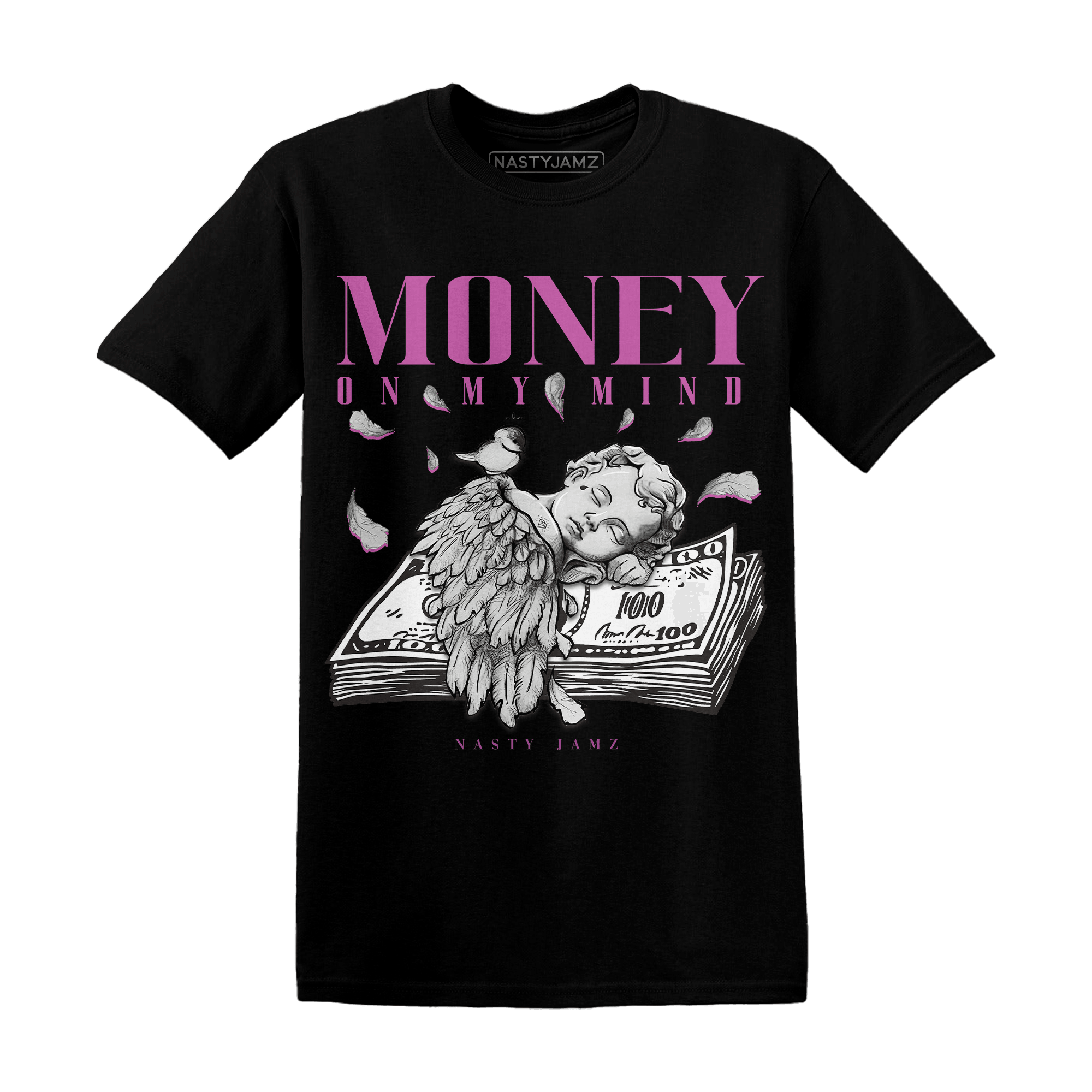 GS Hyper Violet 4s T Shirt Money On My Mind Angel - NastyJamz
