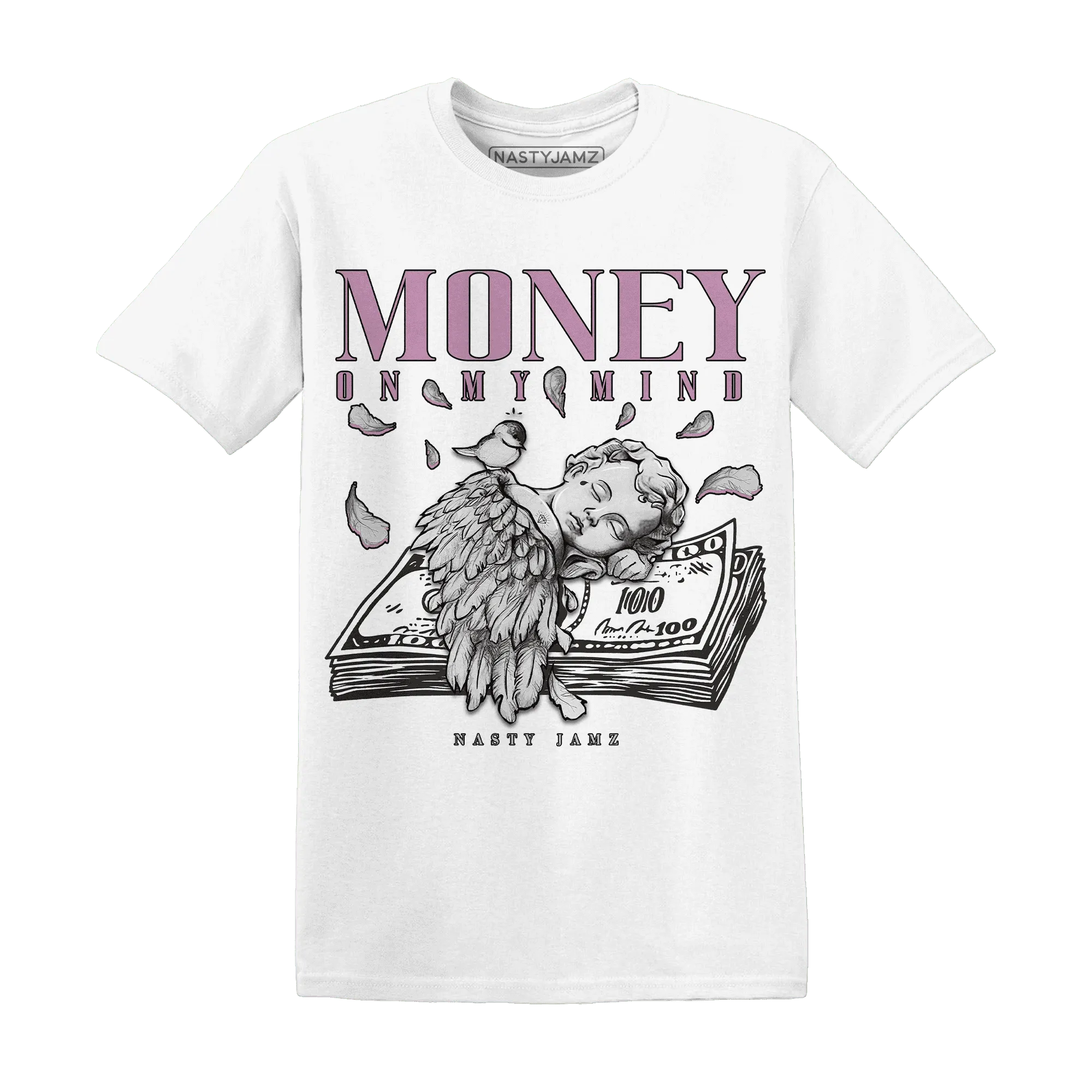 Orchid-Neutral-Grey-Black-White-4s-T-Shirt-Match-Money-On-My-Mind-Angel
