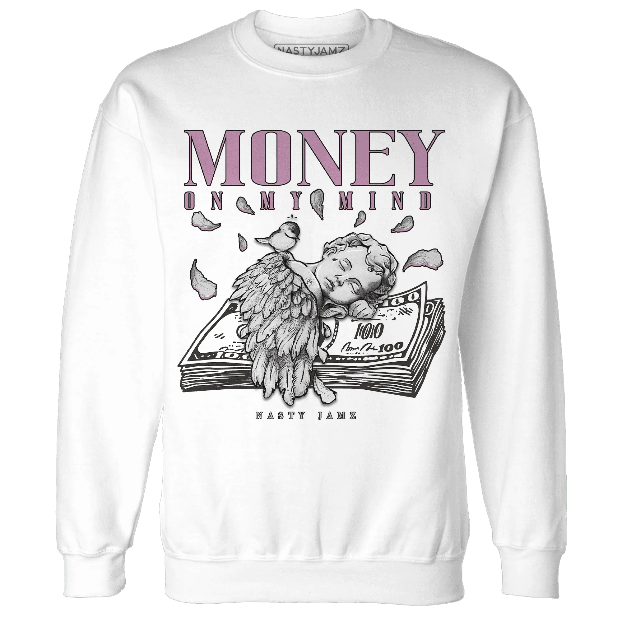 Orchid-Neutral-Grey-Black-White-4s-Sweatshirt-Match-Money-On-My-Mind-Angel