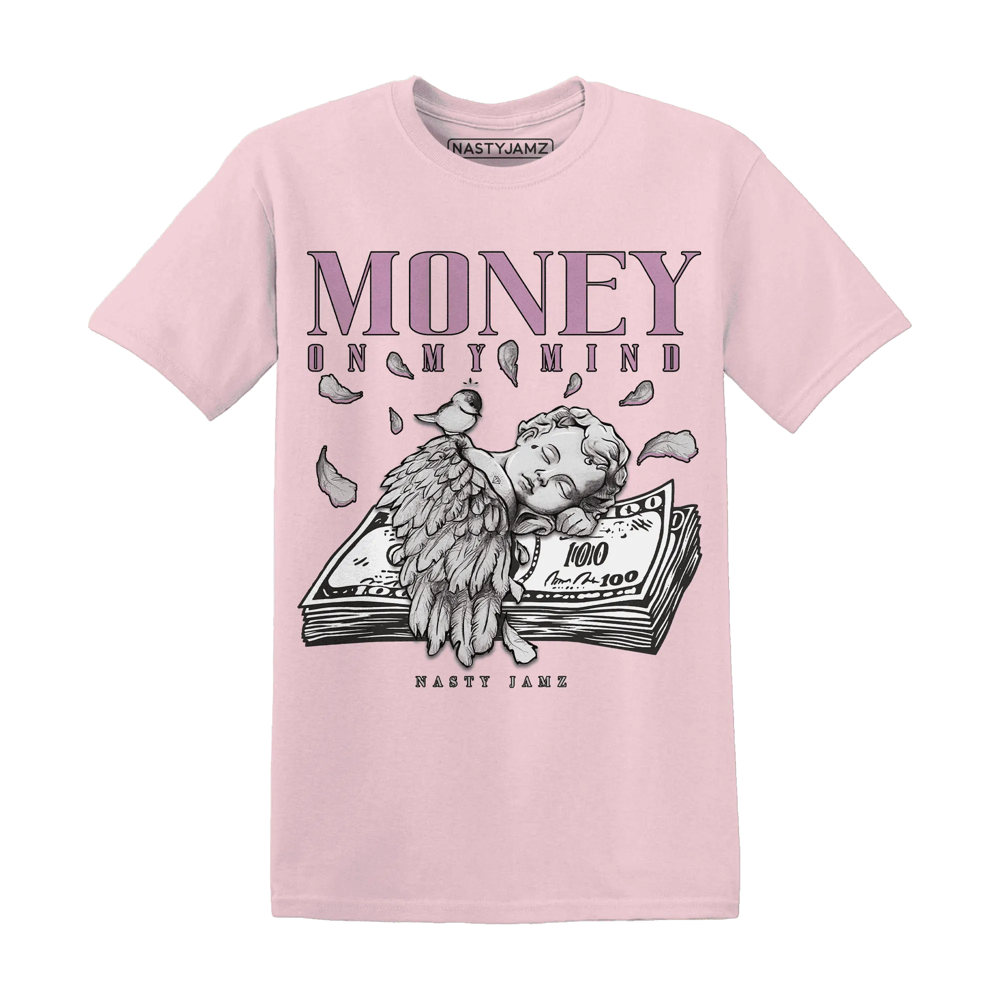 Orchid-Neutral-Grey-Black-White-4s-T-Shirt-Match-Money-On-My-Mind-Angel