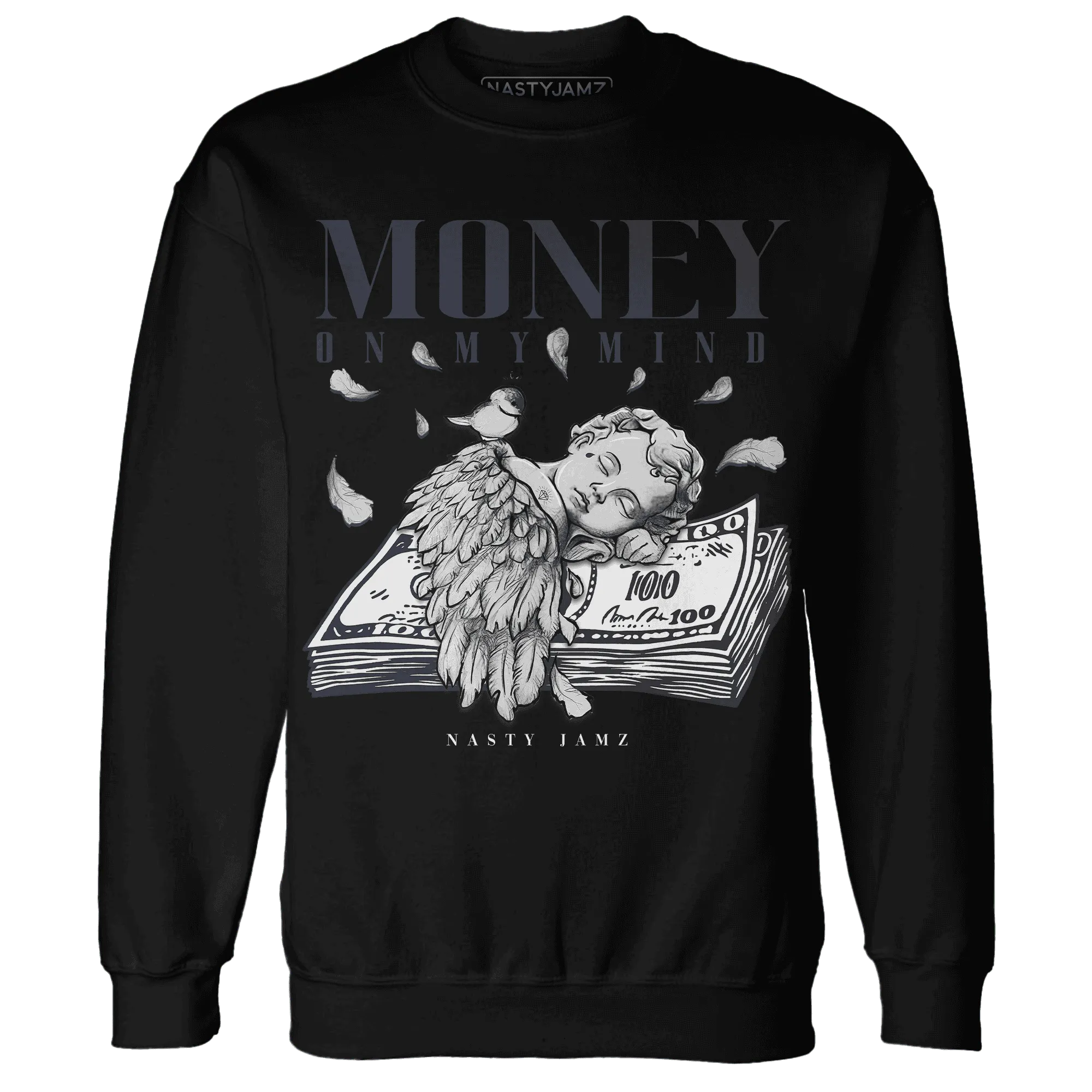White-Navy-6s-Sweatshirt-Match-Money-On-My-Mind-Angel