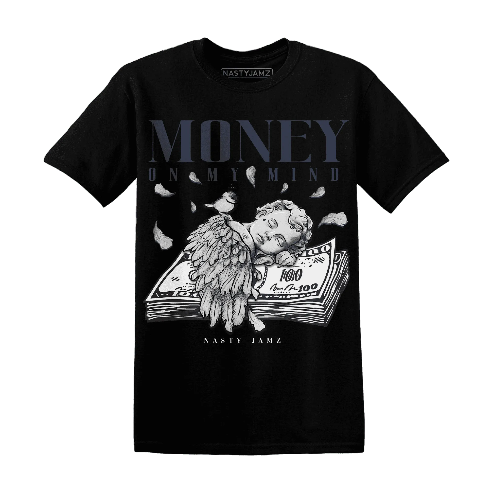 White-Navy-6s-T-Shirt-Match-Money-On-My-Mind-Angel
