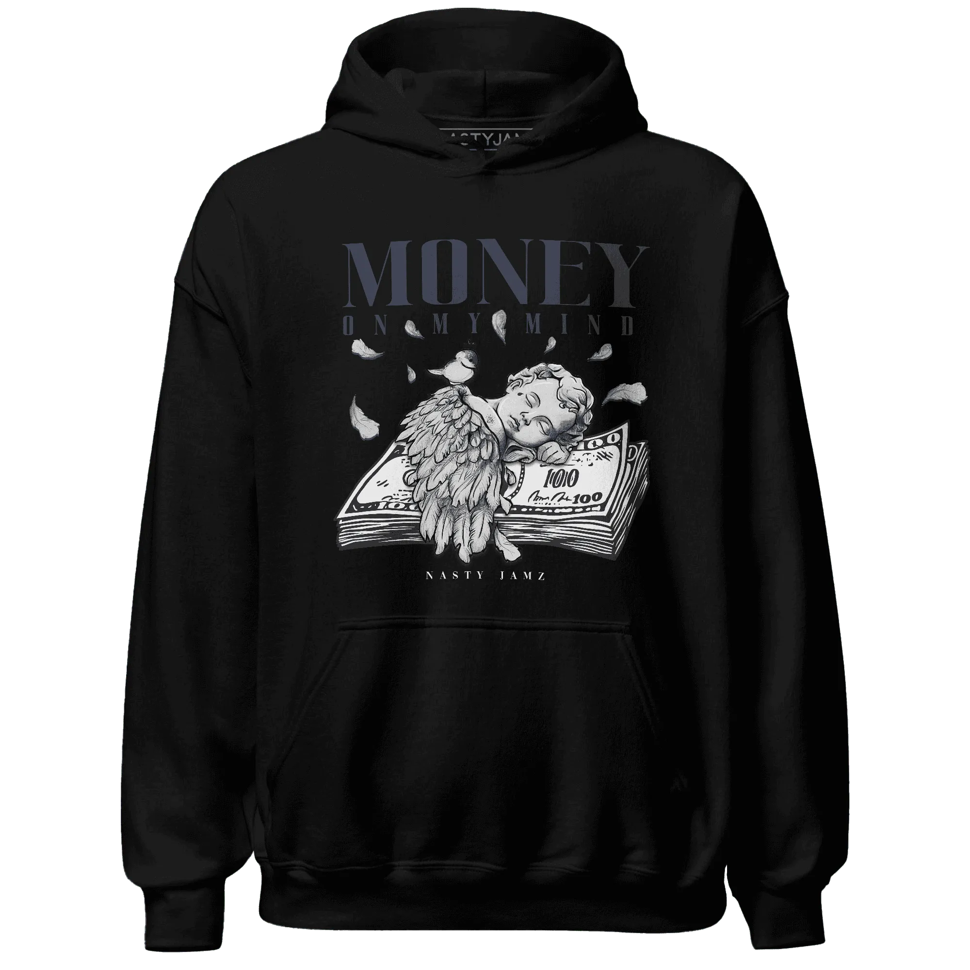 White-Navy-6s-Hoodie-Match-Money-On-My-Mind-Angel