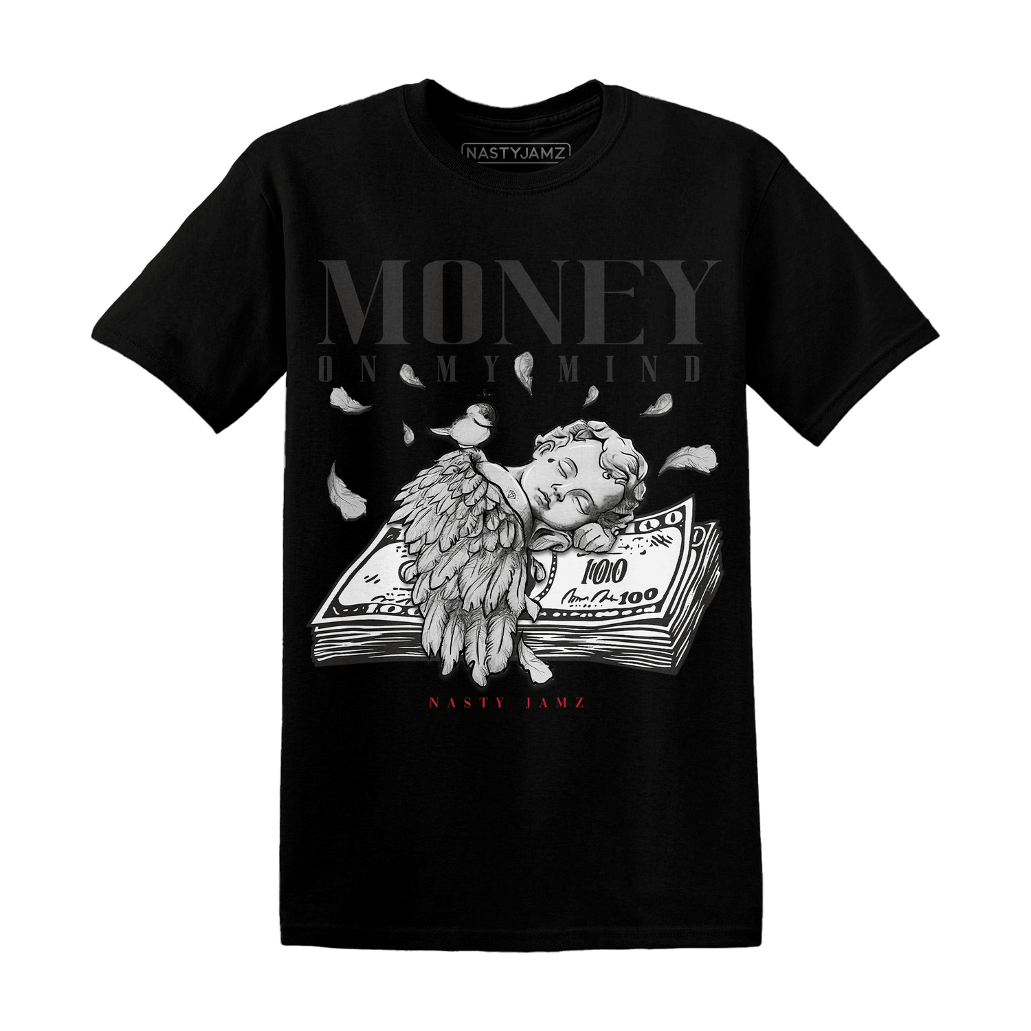 Jumman Jack University Red T Shirt Money On My Mind Angel - NastyJamz