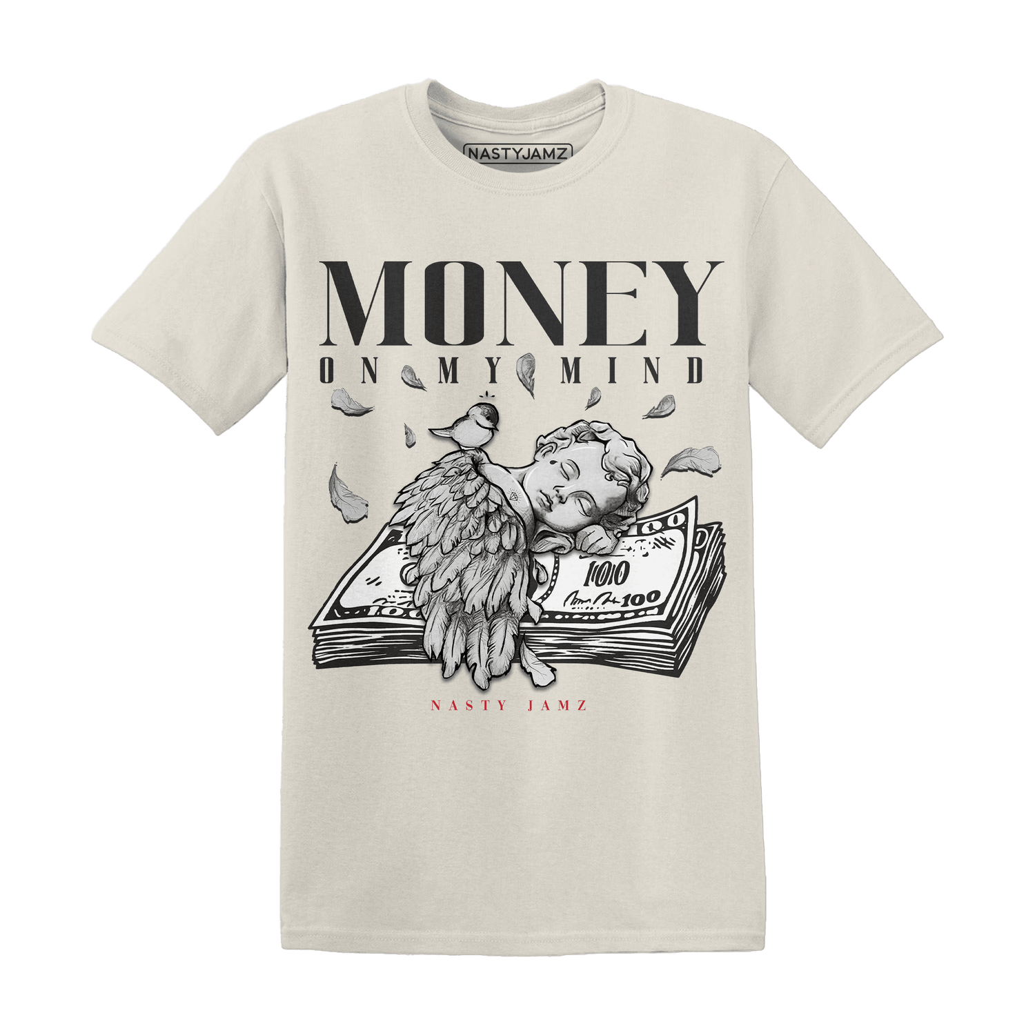 Jumman Jack University Red T Shirt Money On My Mind Angel - NastyJamz
