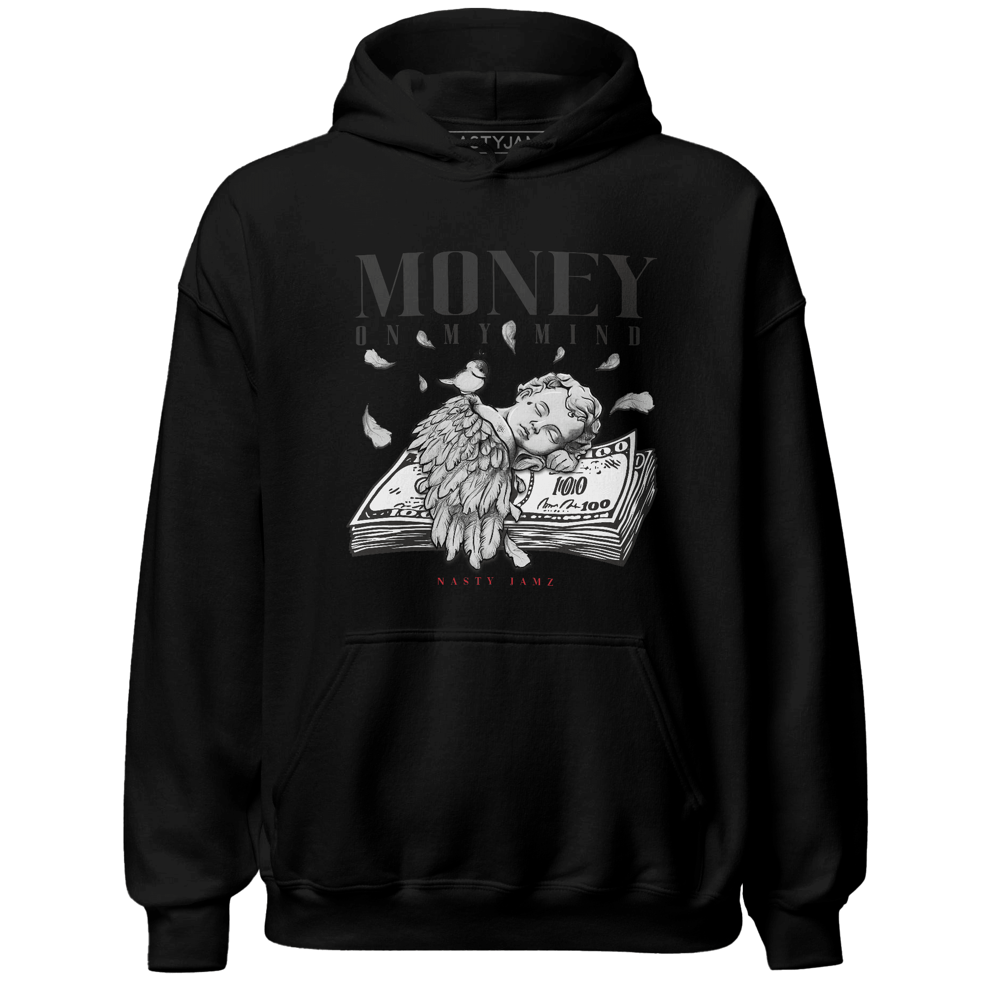 Jumman Jack University Red Hoodie Match Money On My Mind Angel - NastyJamz