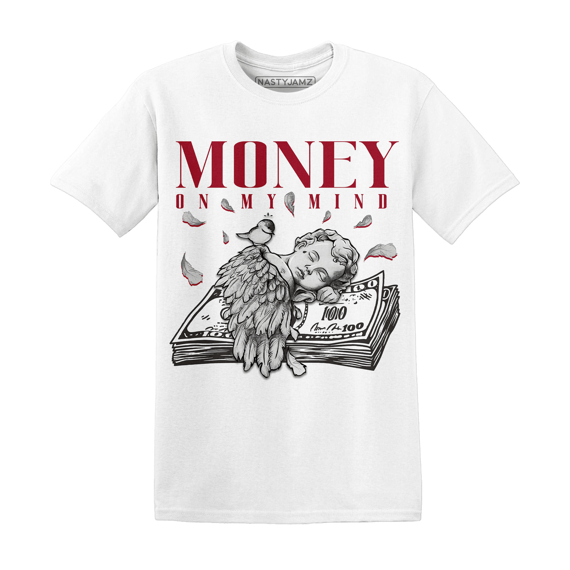 Retro Red Taxi 12s T Shirt Money On My Mind Angel - NastyJamz