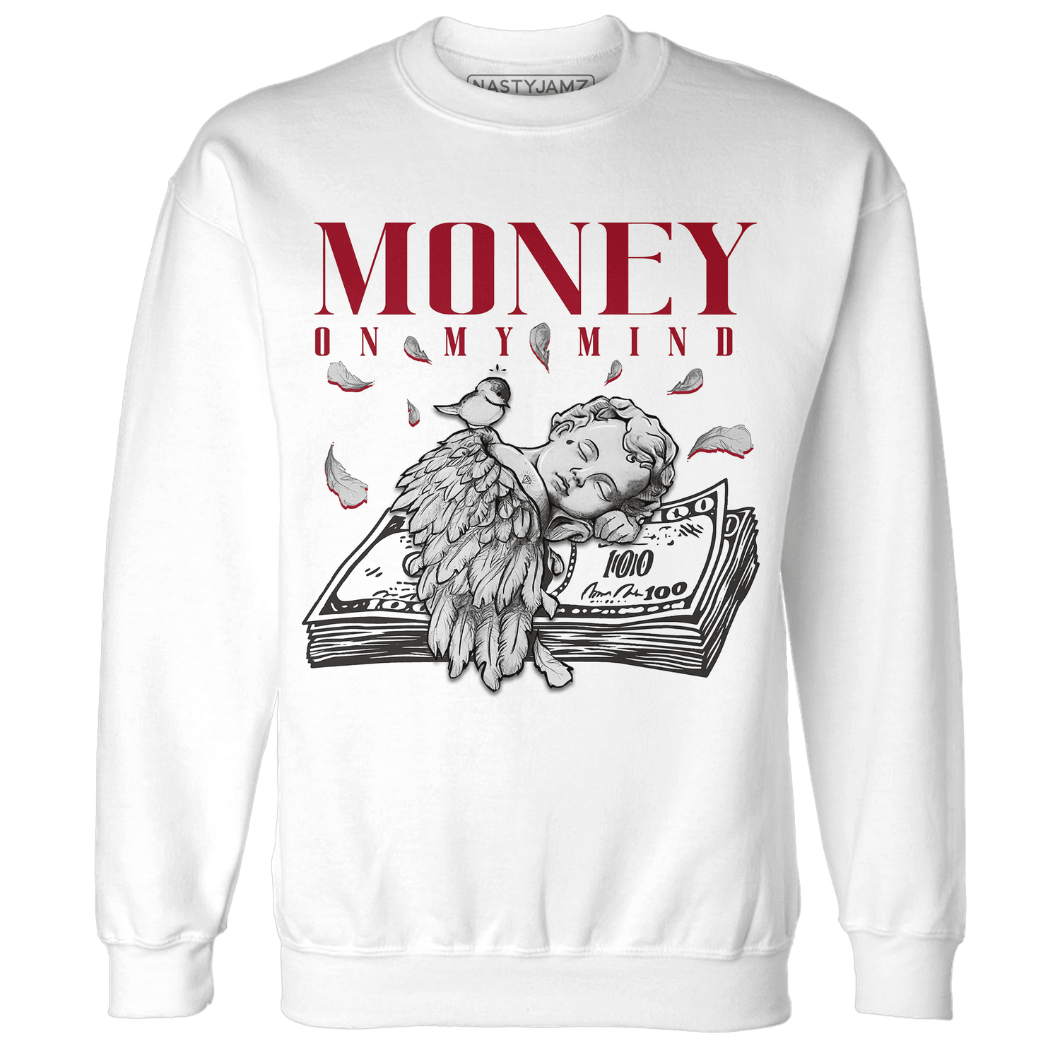 Retro Red Taxi 12s Sweatshirt Match Money On My Mind Angel - NastyJamz