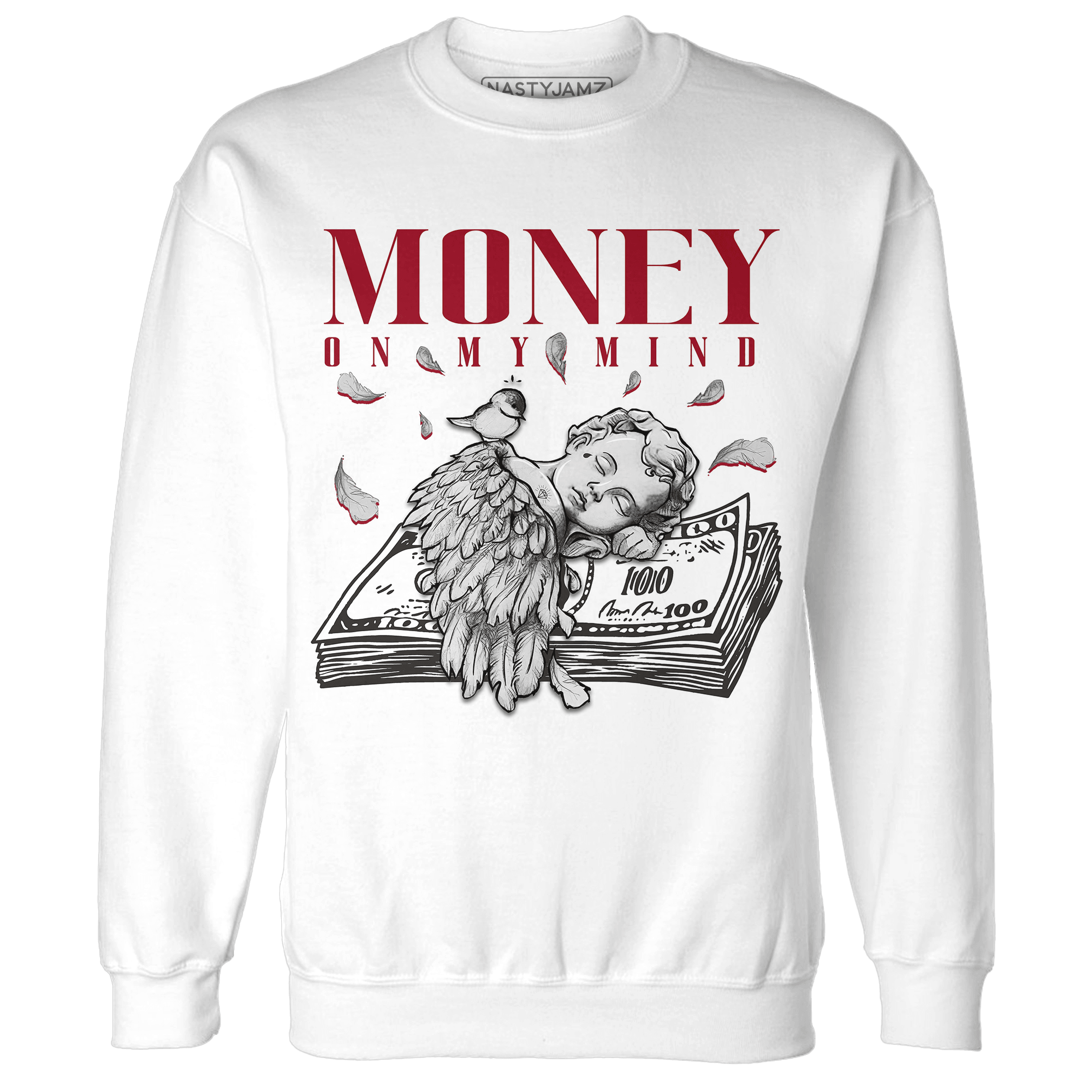 Retro Red Taxi 12s Sweatshirt Match Money On My Mind Angel - NastyJamz