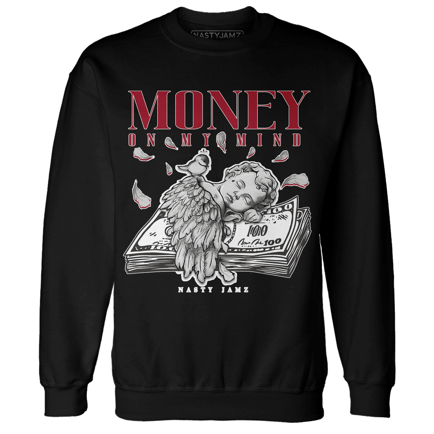 Retro Red Taxi 12s Sweatshirt Match Money On My Mind Angel - NastyJamz
