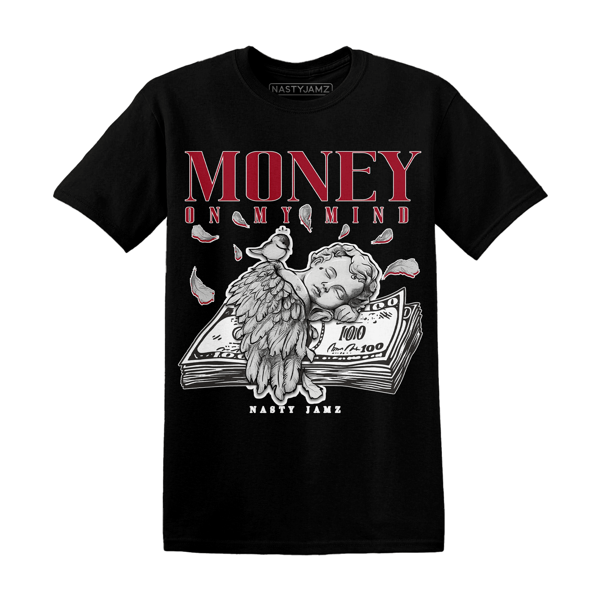 Retro Red Taxi 12s T Shirt Money On My Mind Angel - NastyJamz