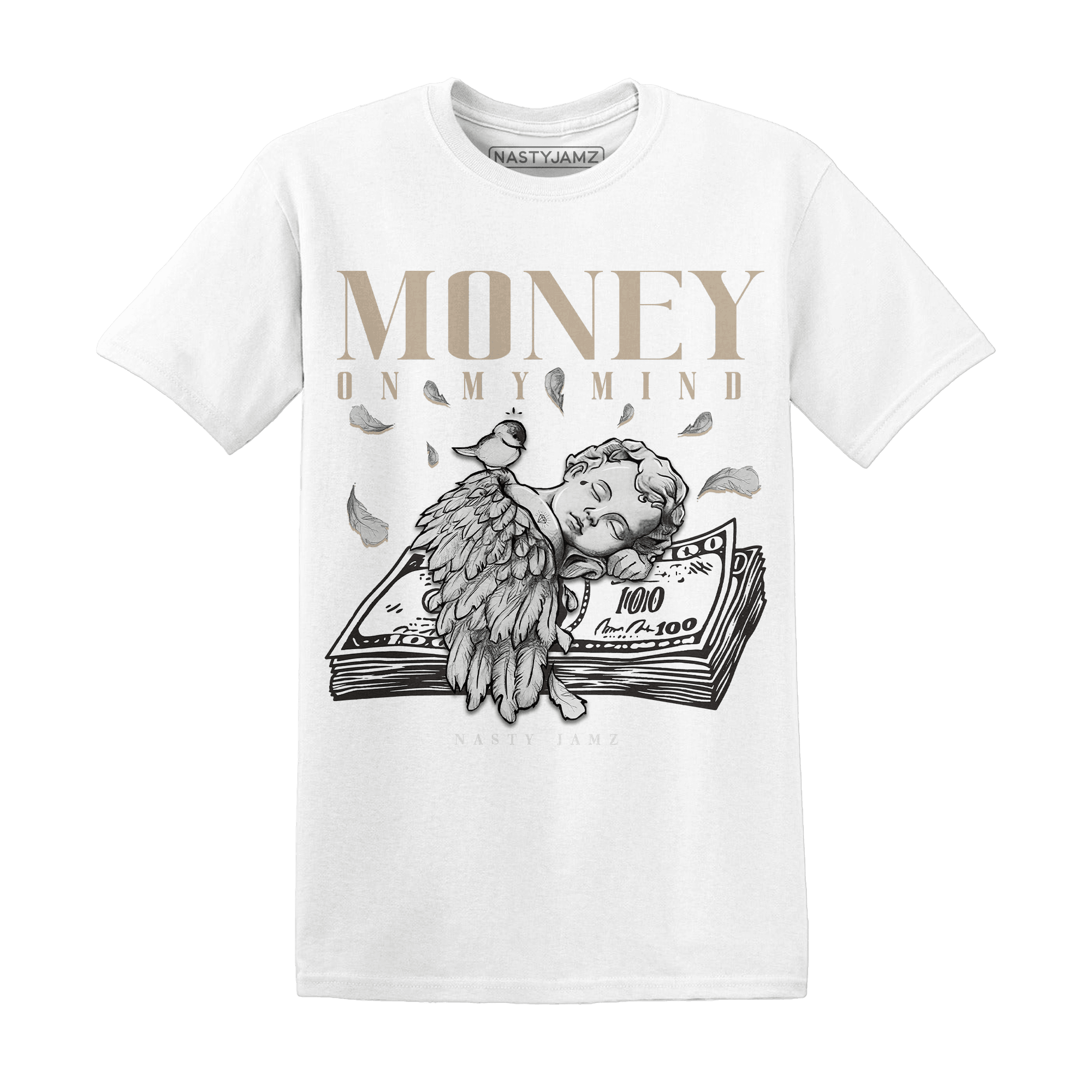 Latte 1s T Shirt Money On My Mind Angel - NastyJamz