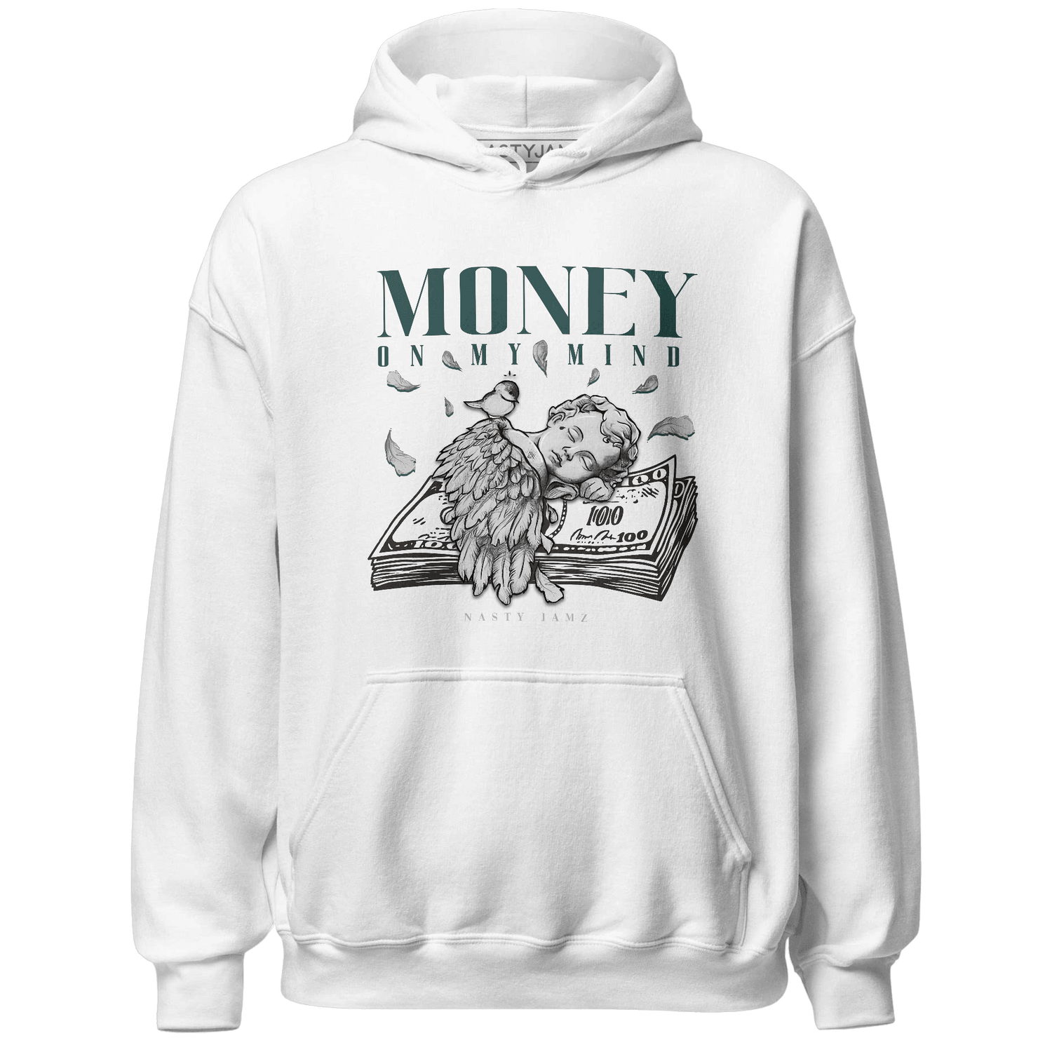 Oxidized Green 4s Hoodie Match Money On My Mind Angel - NastyJamz