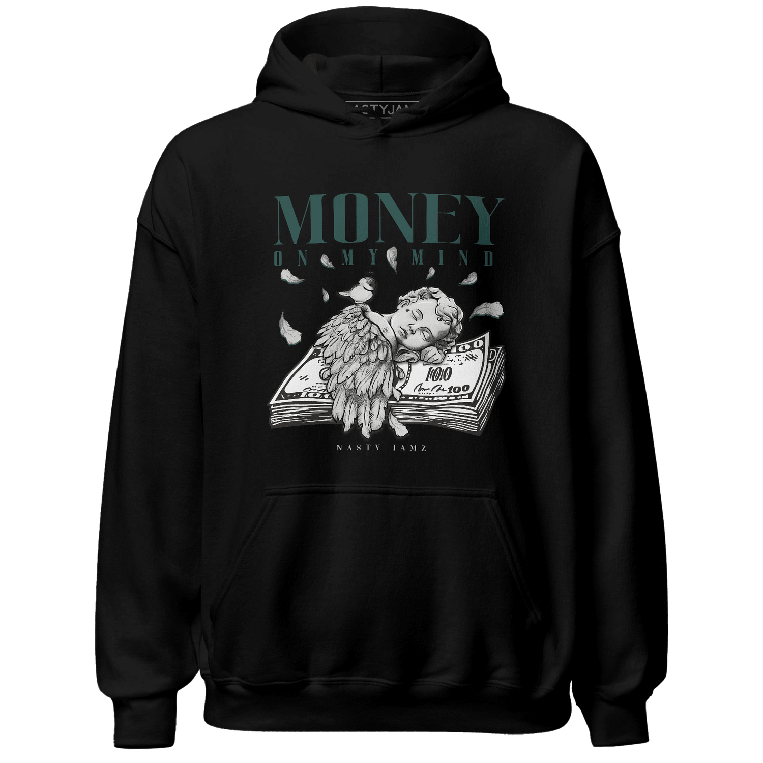 Oxidized Green 4s Hoodie Match Money On My Mind Angel - NastyJamz