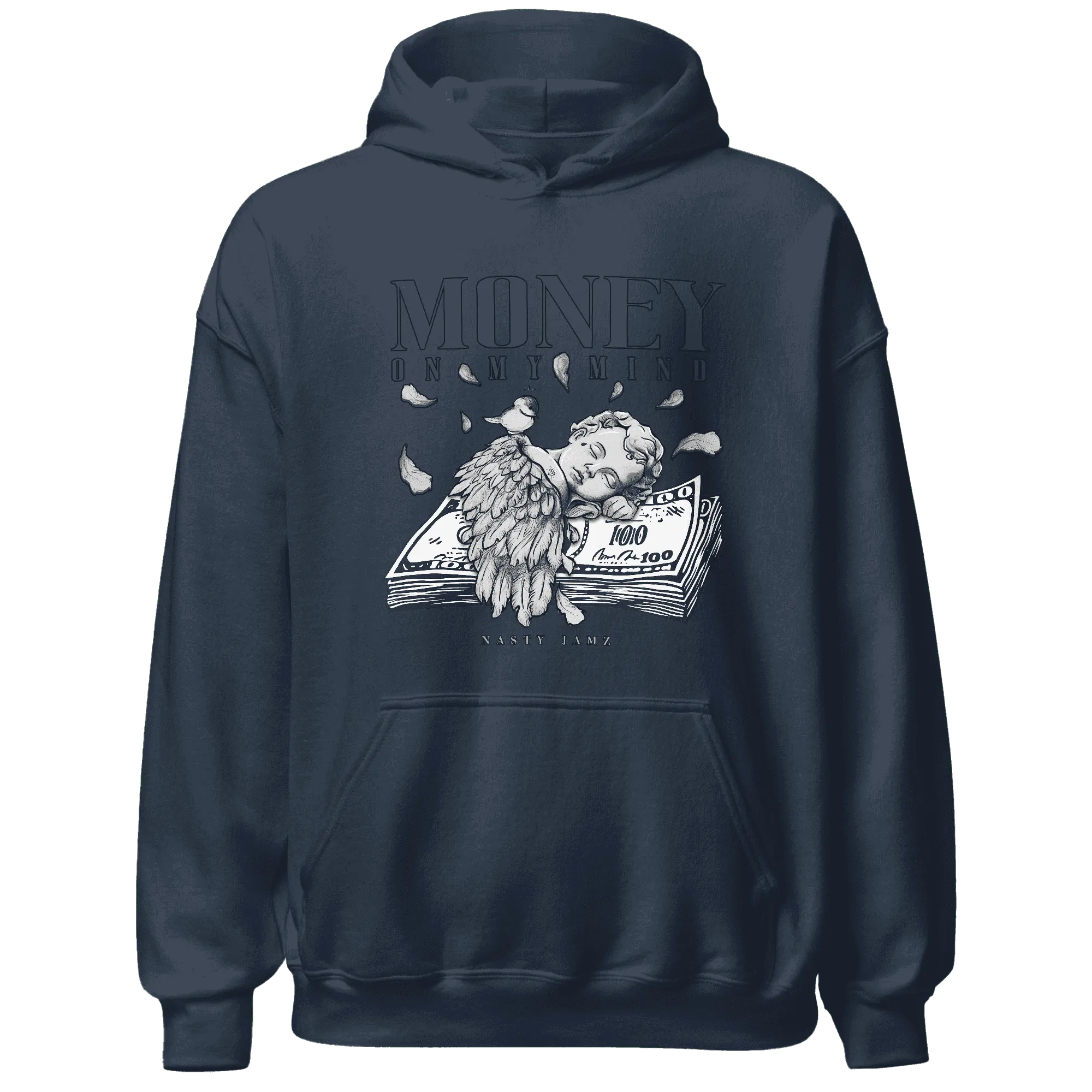 VaporMax-Plus-Midnight-Navy-White-Metallic-Silver-Hoodie-Match-Money-On-My-Mind-Angel