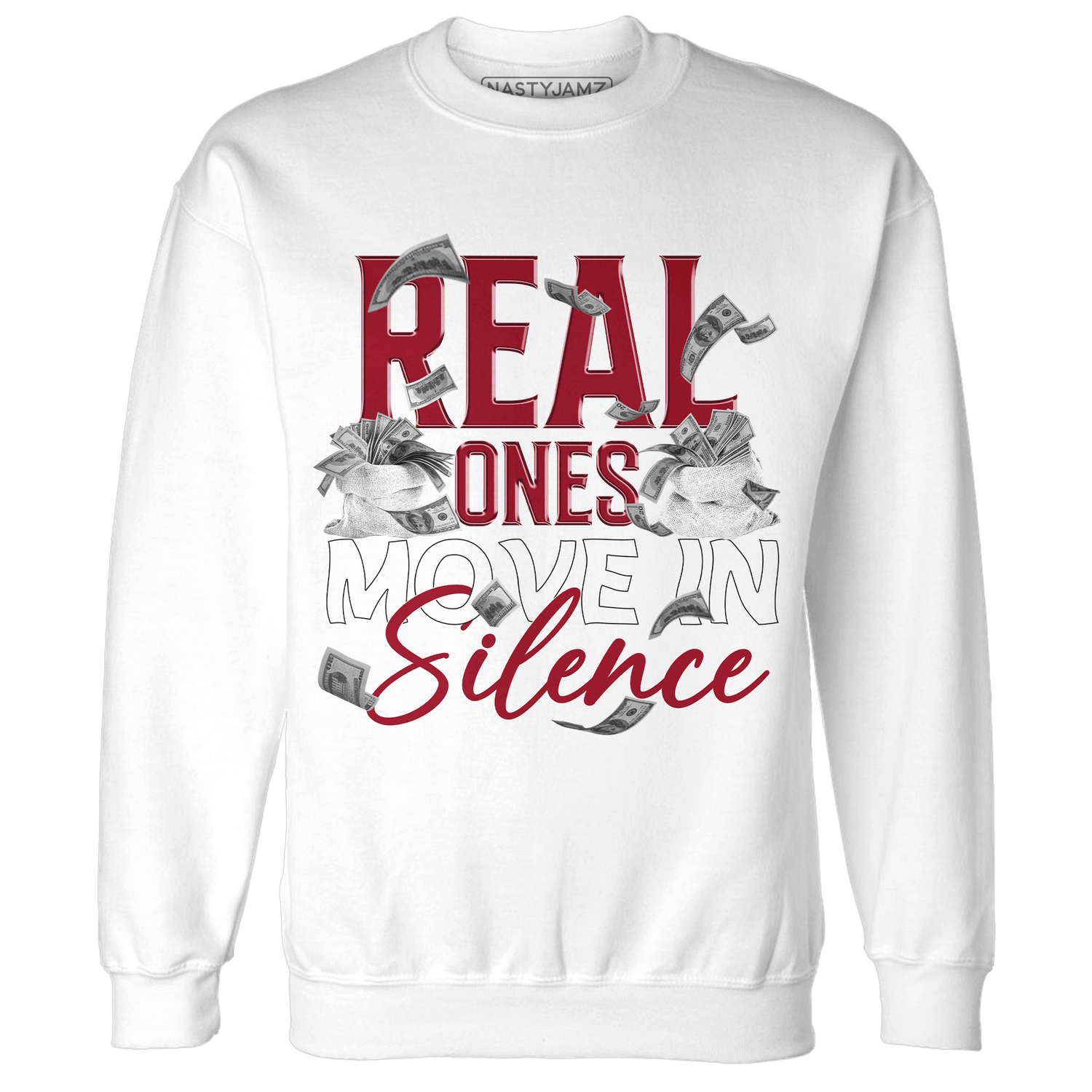 Retro Red Taxi 12s Sweatshirt Match Move In Silence Money - NastyJamz