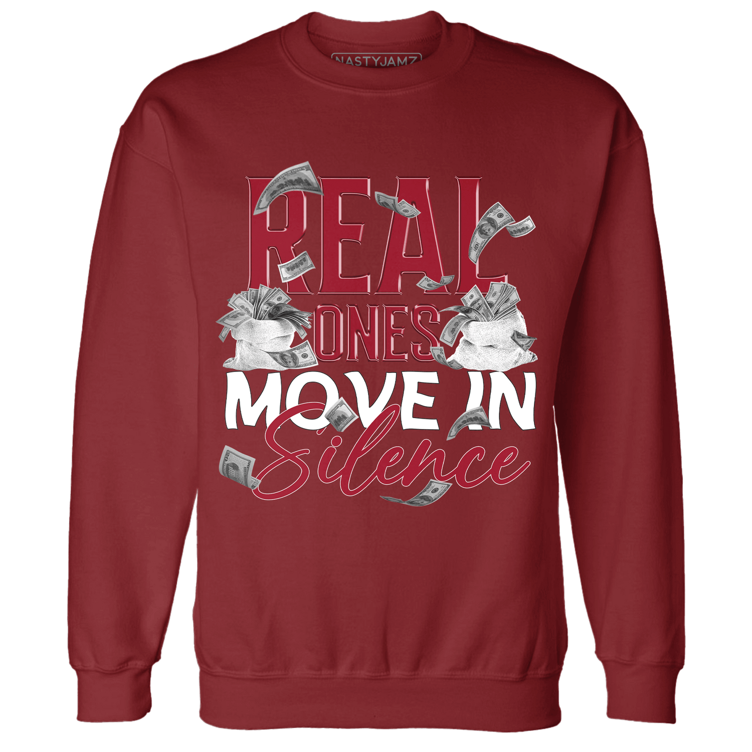 Retro Red Taxi 12s Sweatshirt Match Move In Silence Money - NastyJamz
