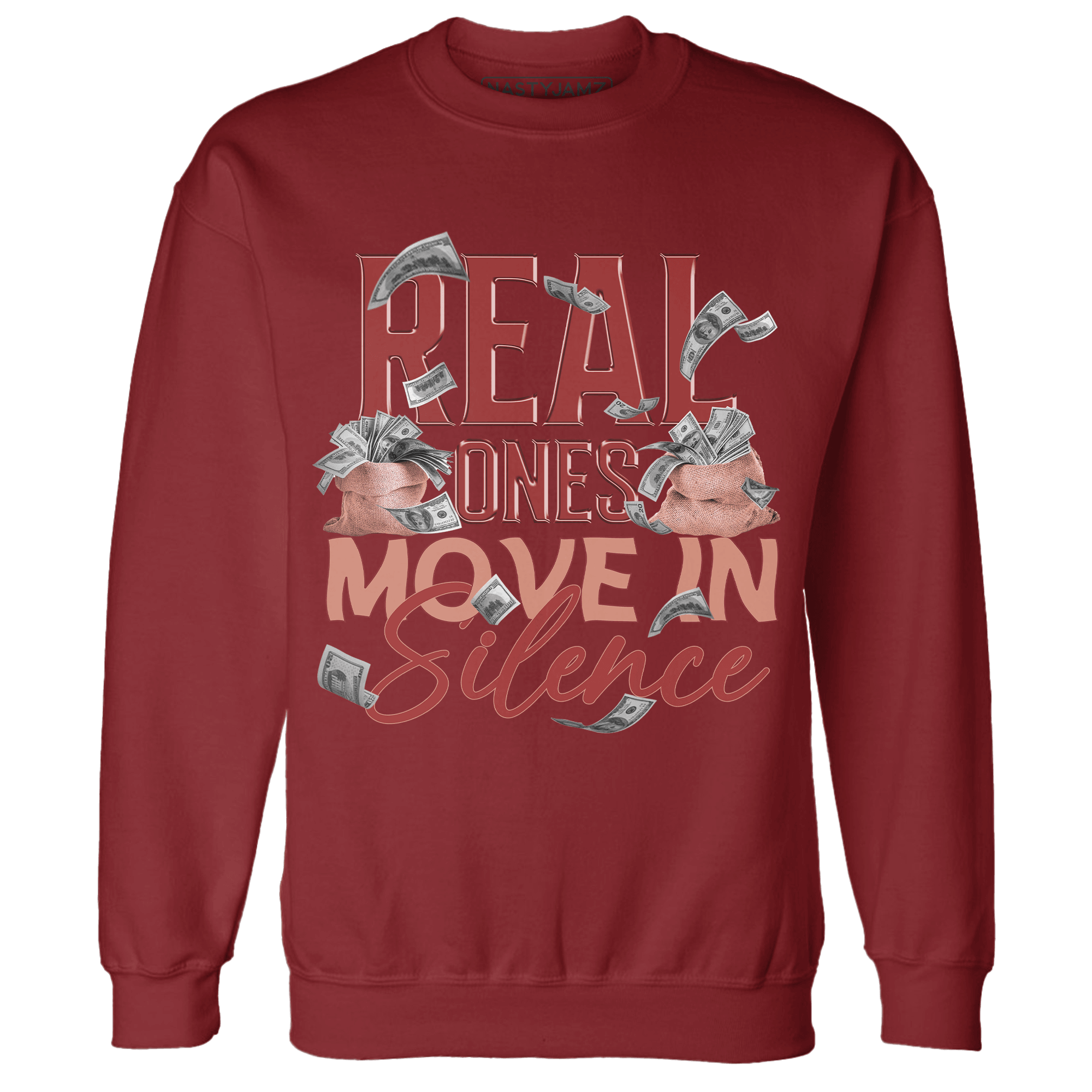 Dune Red 13s Sweatshirt Match Move In Silence Money - NastyJamz