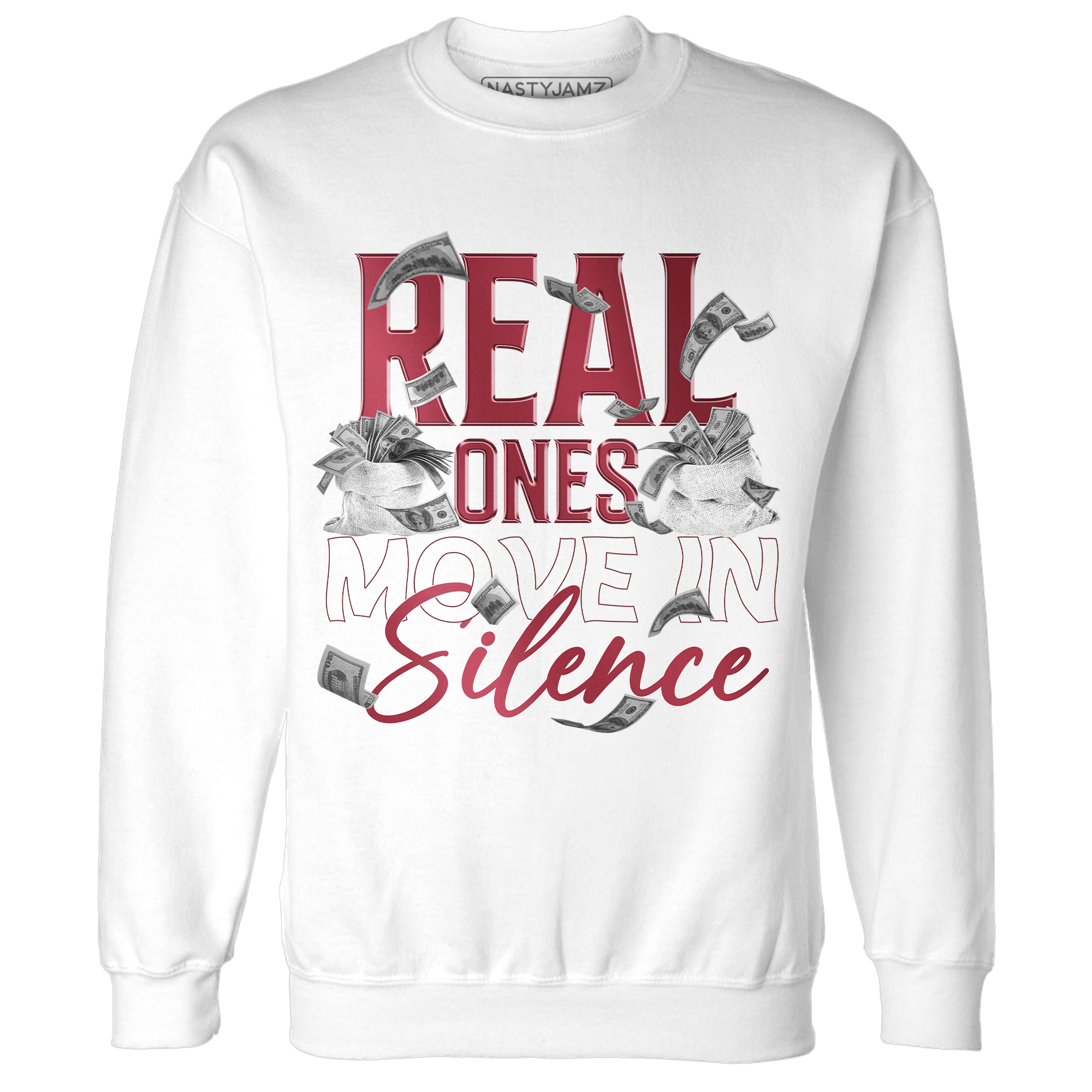 High 85 Metallic Burgundy 1s Sweatshirt Match Move In Silence Money - NastyJamz