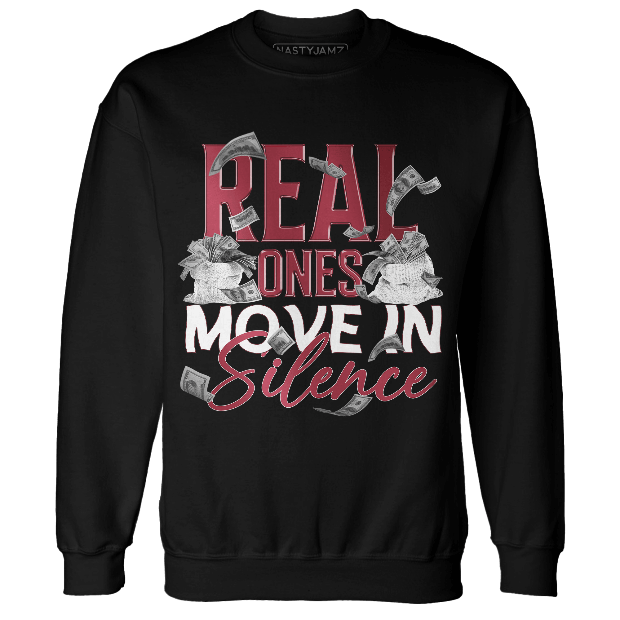 High 85 Metallic Burgundy 1s Sweatshirt Match Move In Silence Money - NastyJamz
