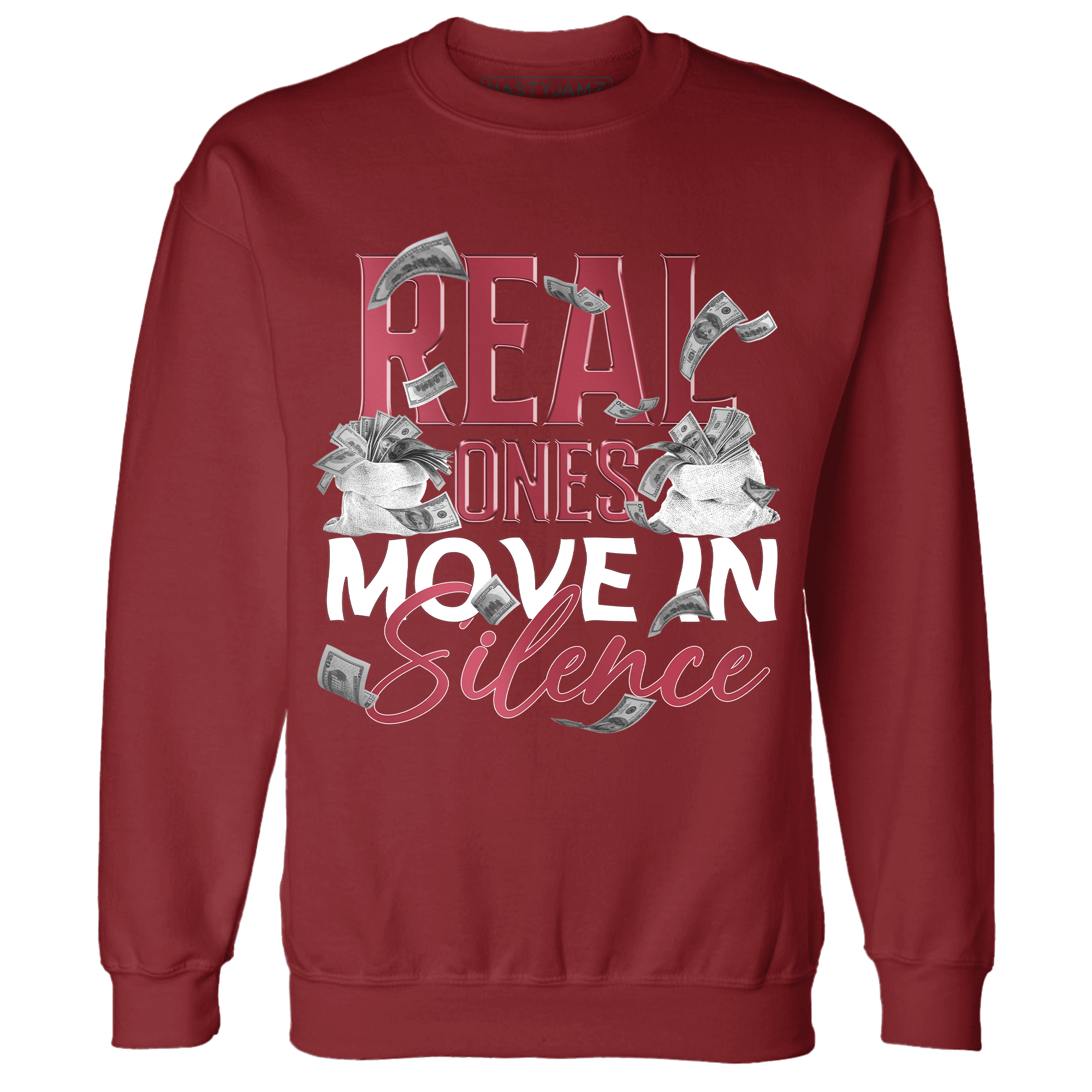 High 85 Metallic Burgundy 1s Sweatshirt Match Move In Silence Money - NastyJamz
