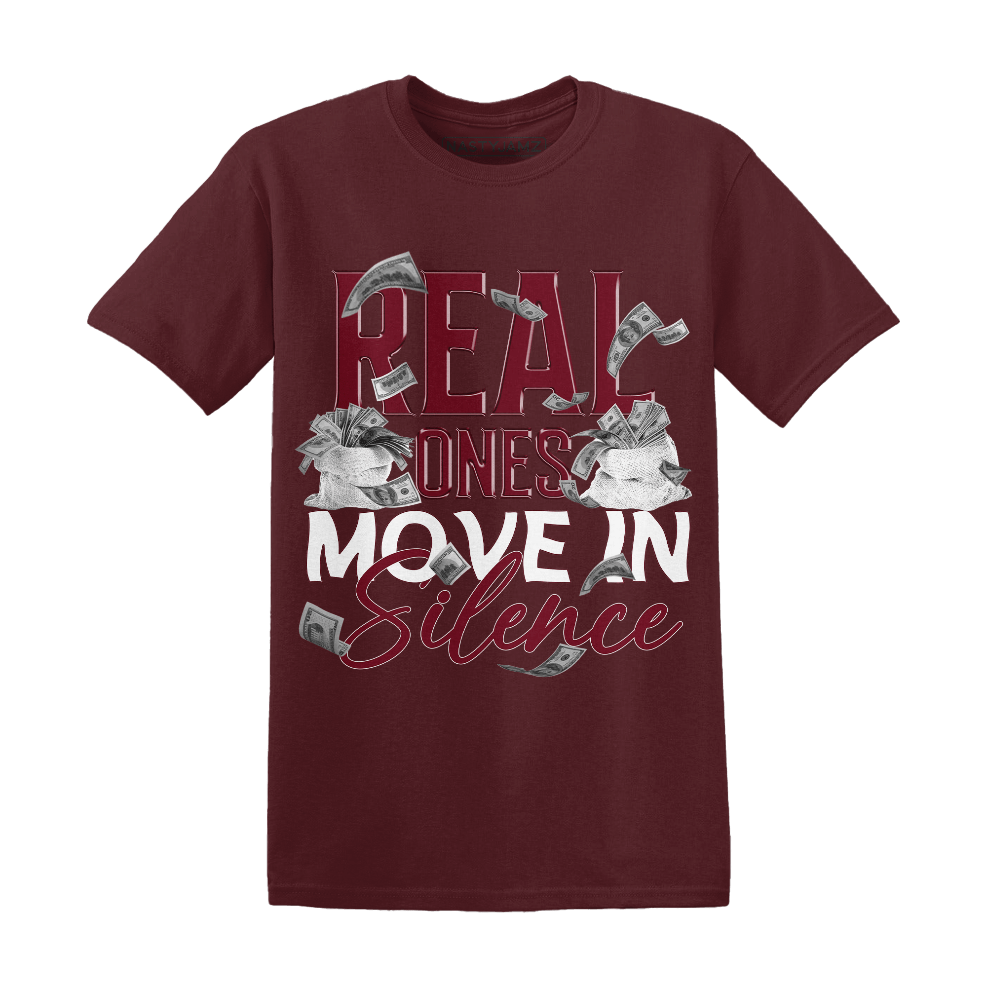 High White Team Red 1s T Shirt Match Move In Silence Money - NastyJamz