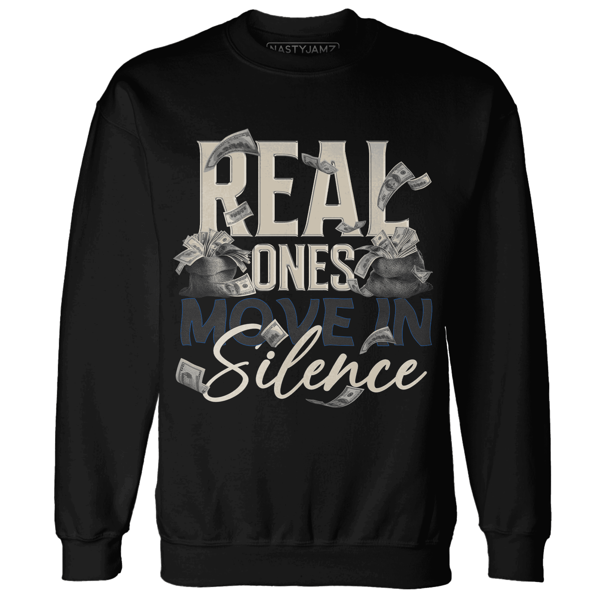 Quaiii 54 3s Sweatshirt Match Move In Silence Money - NastyJamz