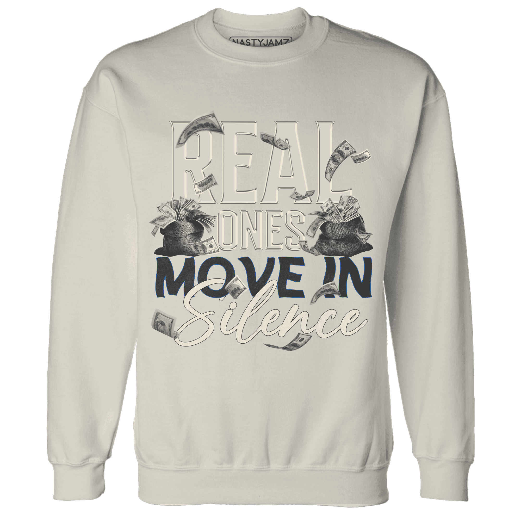 Quaiii 54 3s Sweatshirt Match Move In Silence Money - NastyJamz