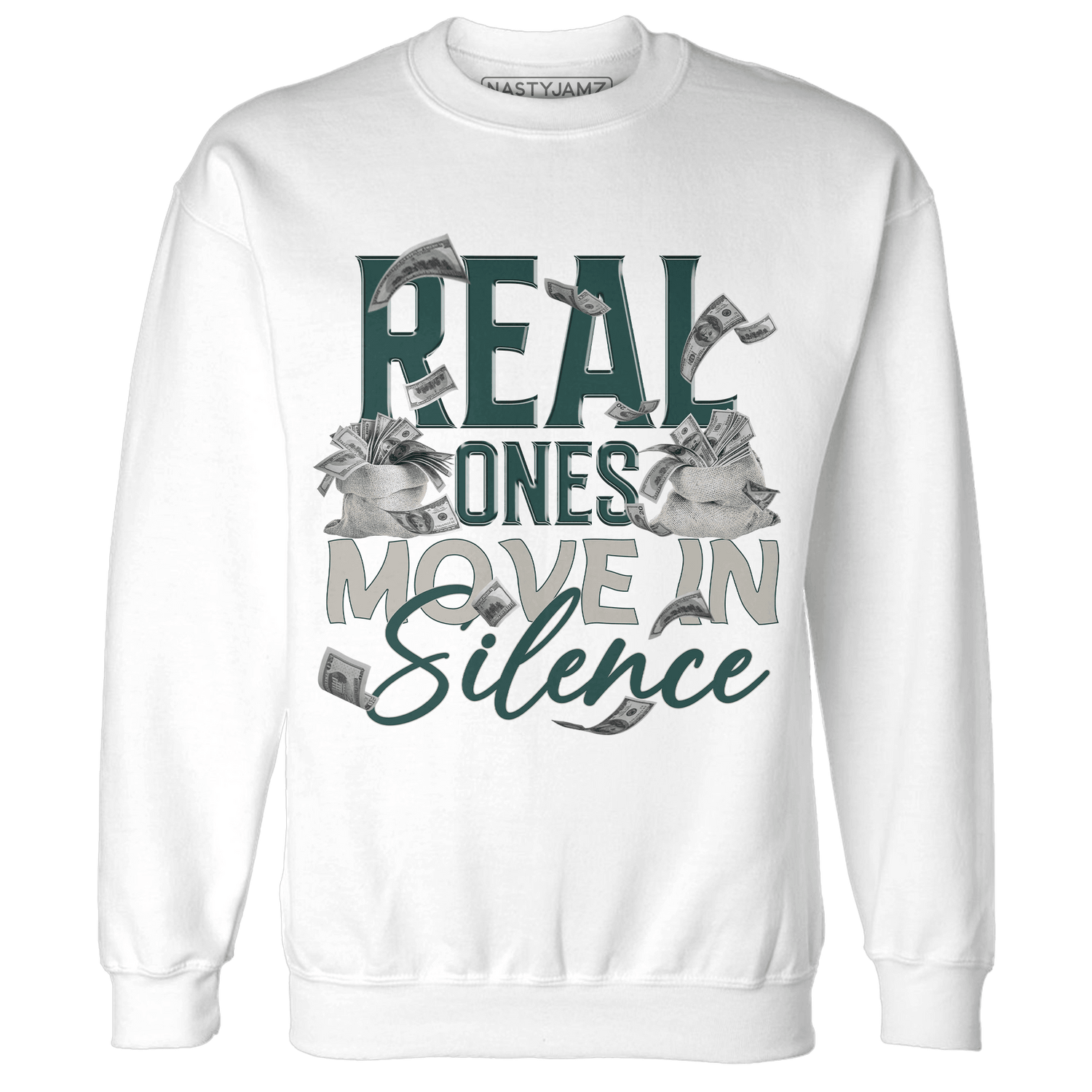 Oxidized Green 4s Sweatshirt Match Move In Silence Money - NastyJamz