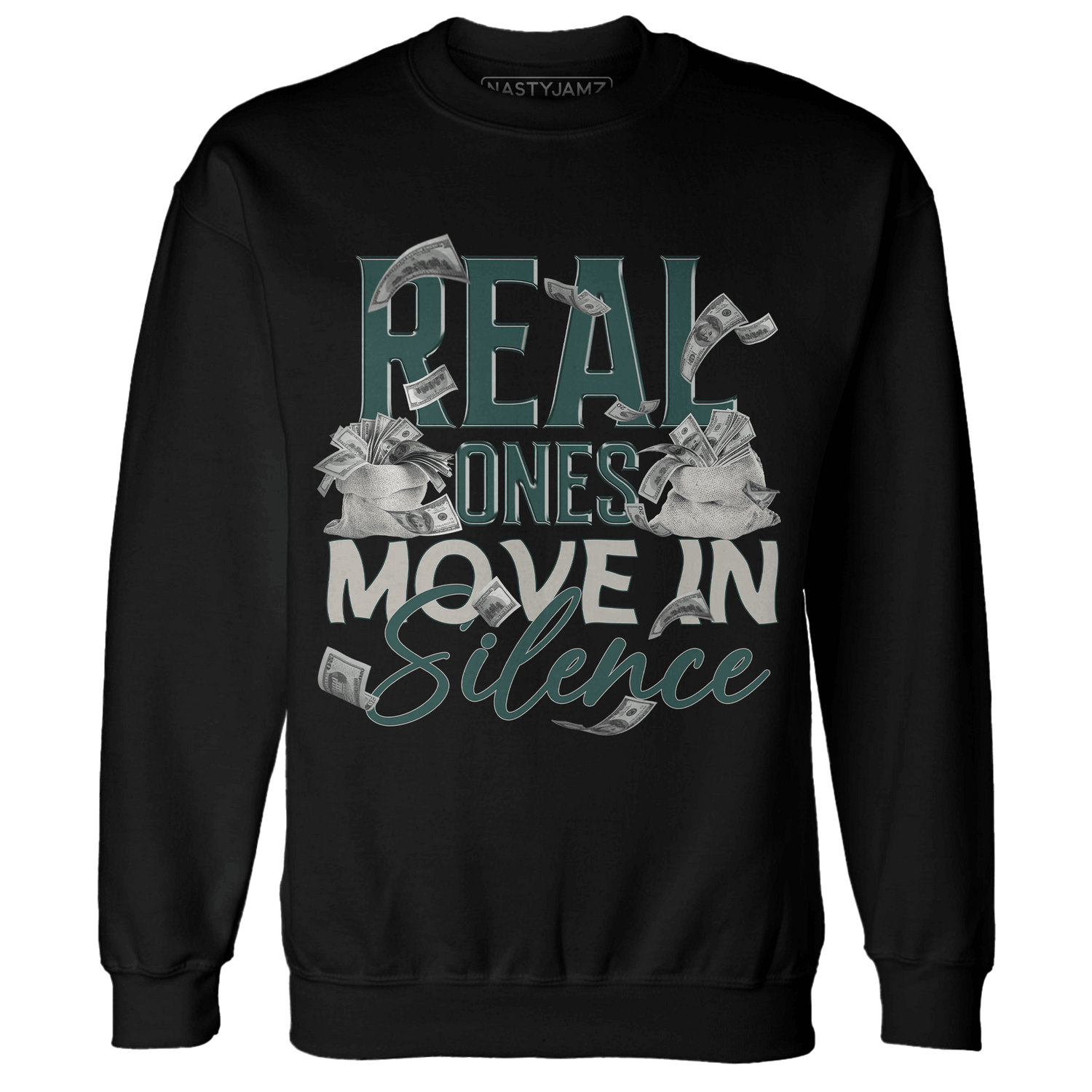 Oxidized Green 4s Sweatshirt Match Move In Silence Money - NastyJamz