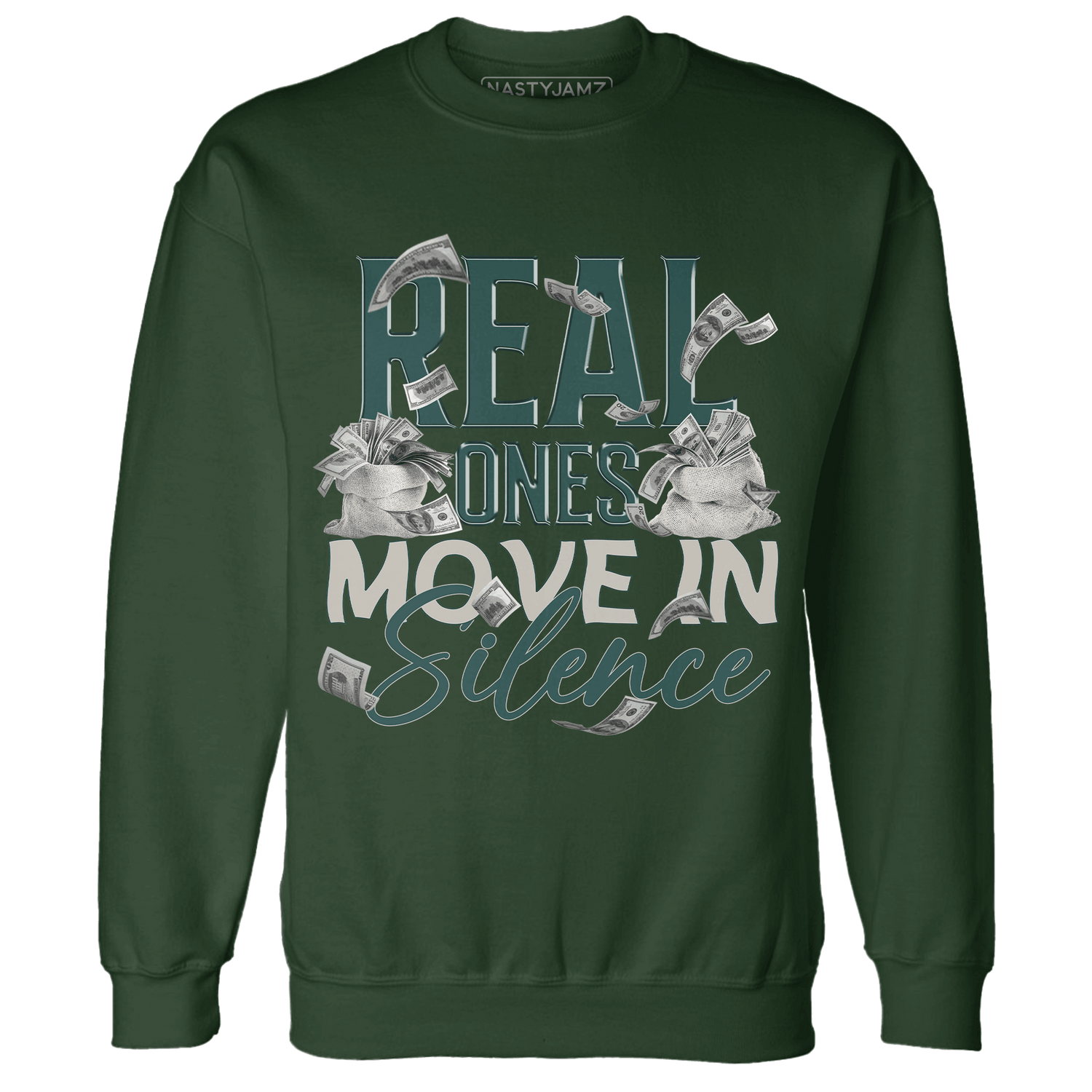 Oxidized Green 4s Sweatshirt Match Move In Silence Money - NastyJamz