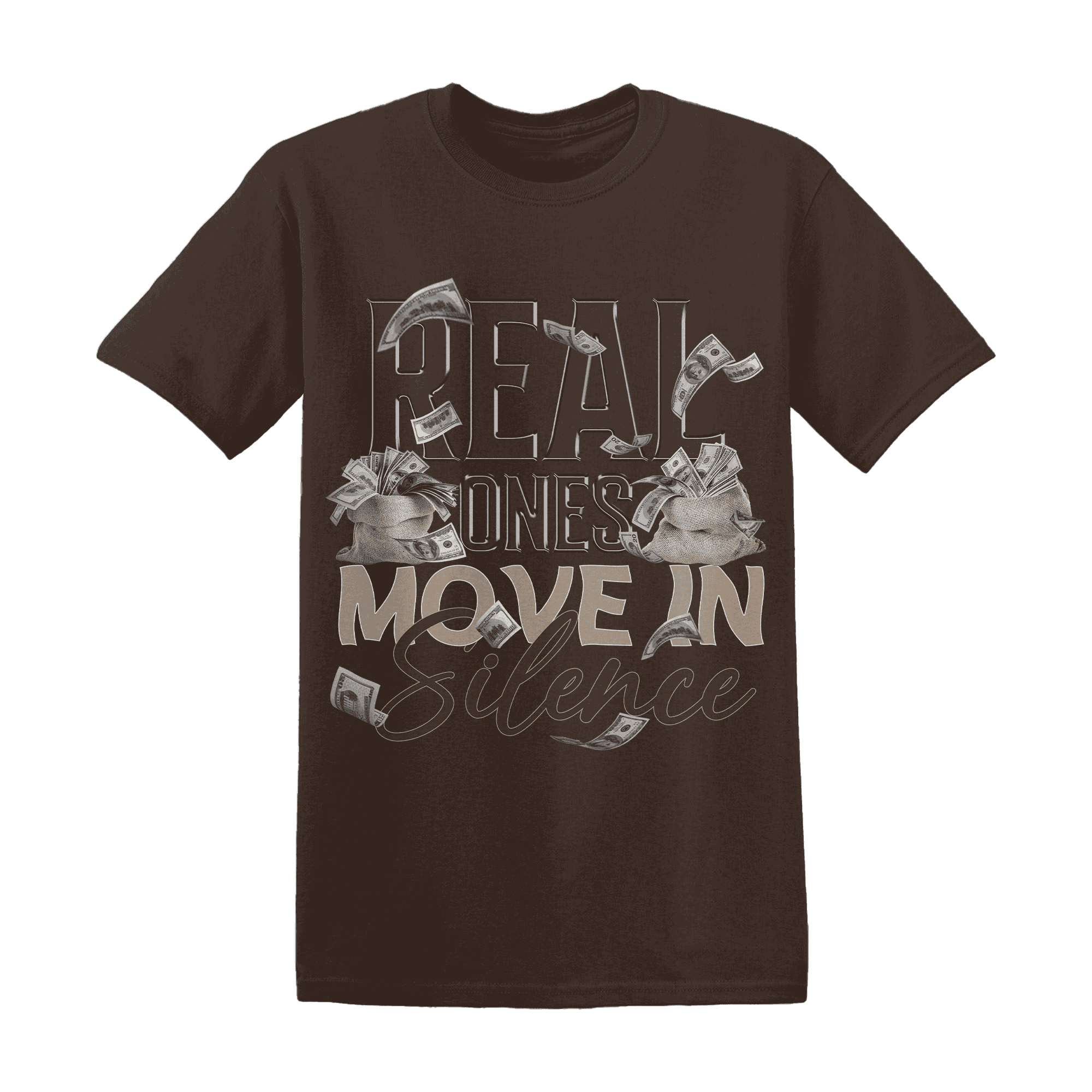 Dunk Low Baroque Brown T Shirt Match Move In Silence Money - NastyJamz
