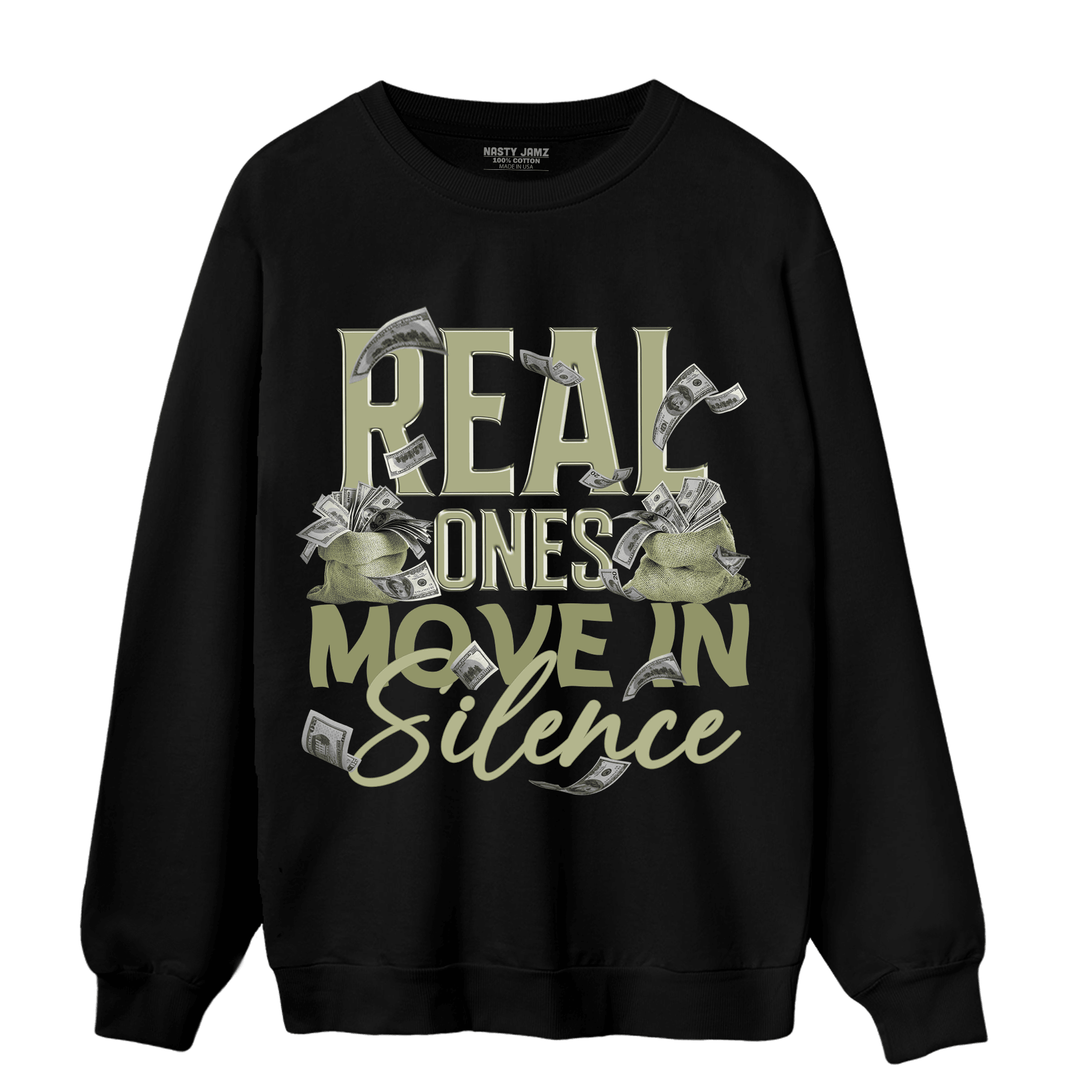 Yeezy Slide Resin Sweatshirt Match Move In Silence Money - NastyJamz
