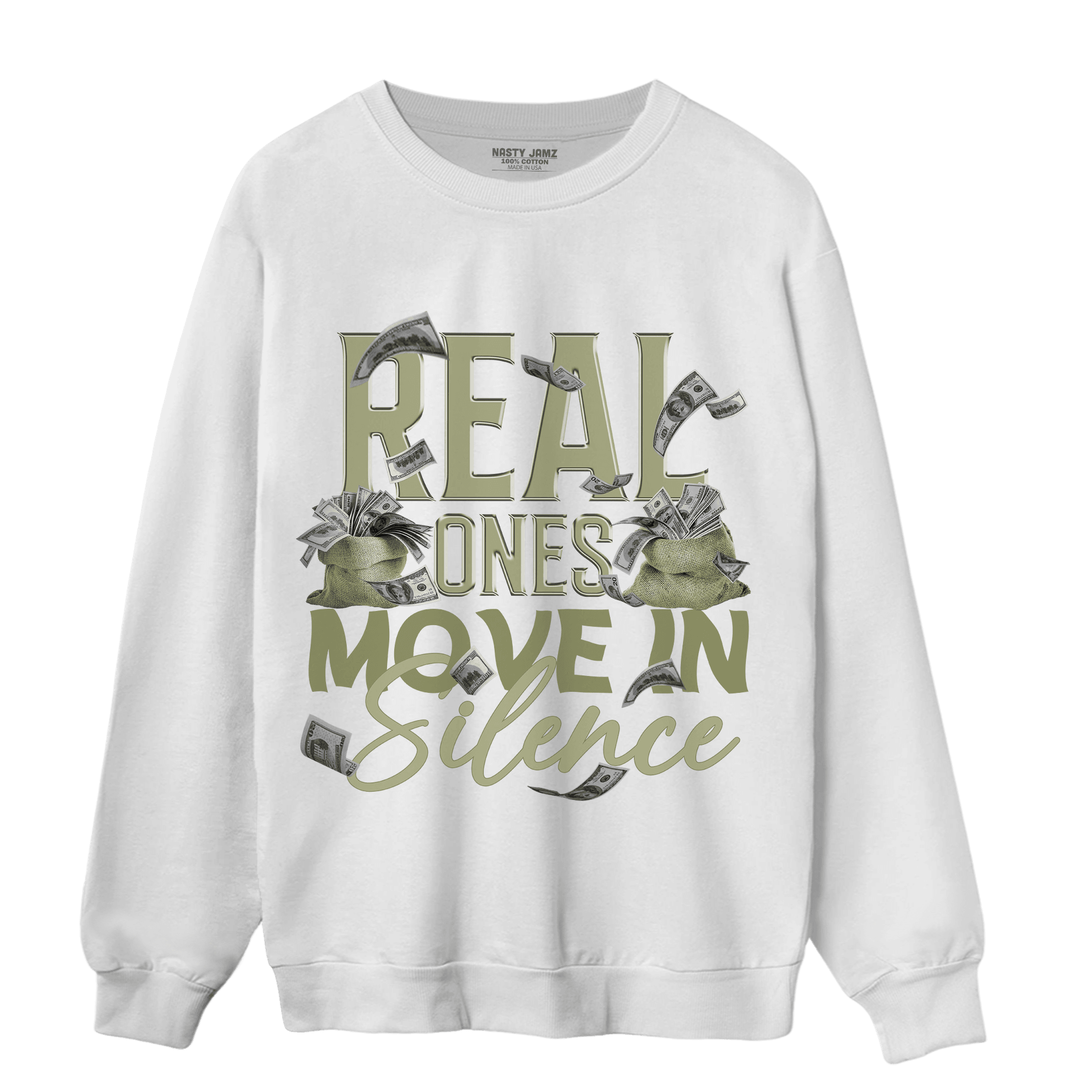 Yeezy Slide Resin Sweatshirt Match Move In Silence Money - NastyJamz