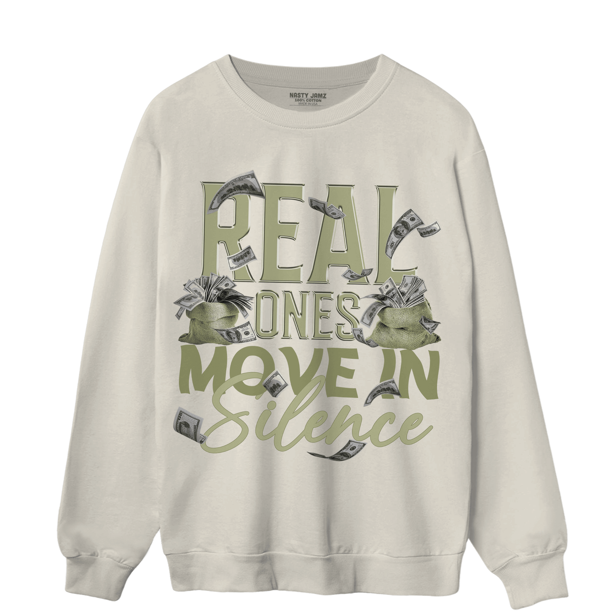 Yeezy Slide Resin Sweatshirt Match Move In Silence Money - NastyJamz