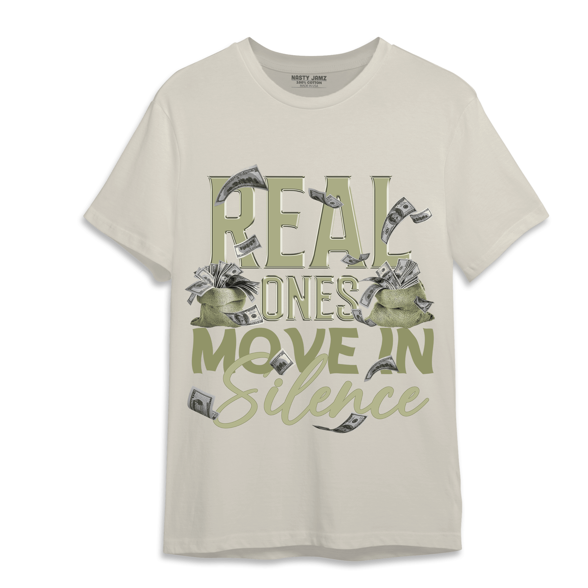 Yeezy Slide Resin T Shirt Match Move In Silence Money - NastyJamz