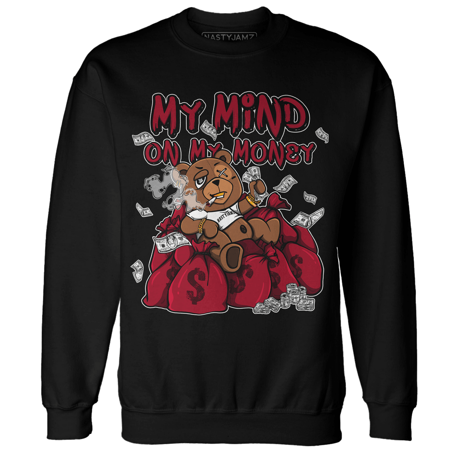 Retro Red Taxi 12s Sweatshirt Match My Mind On My Money BER - NastyJamz