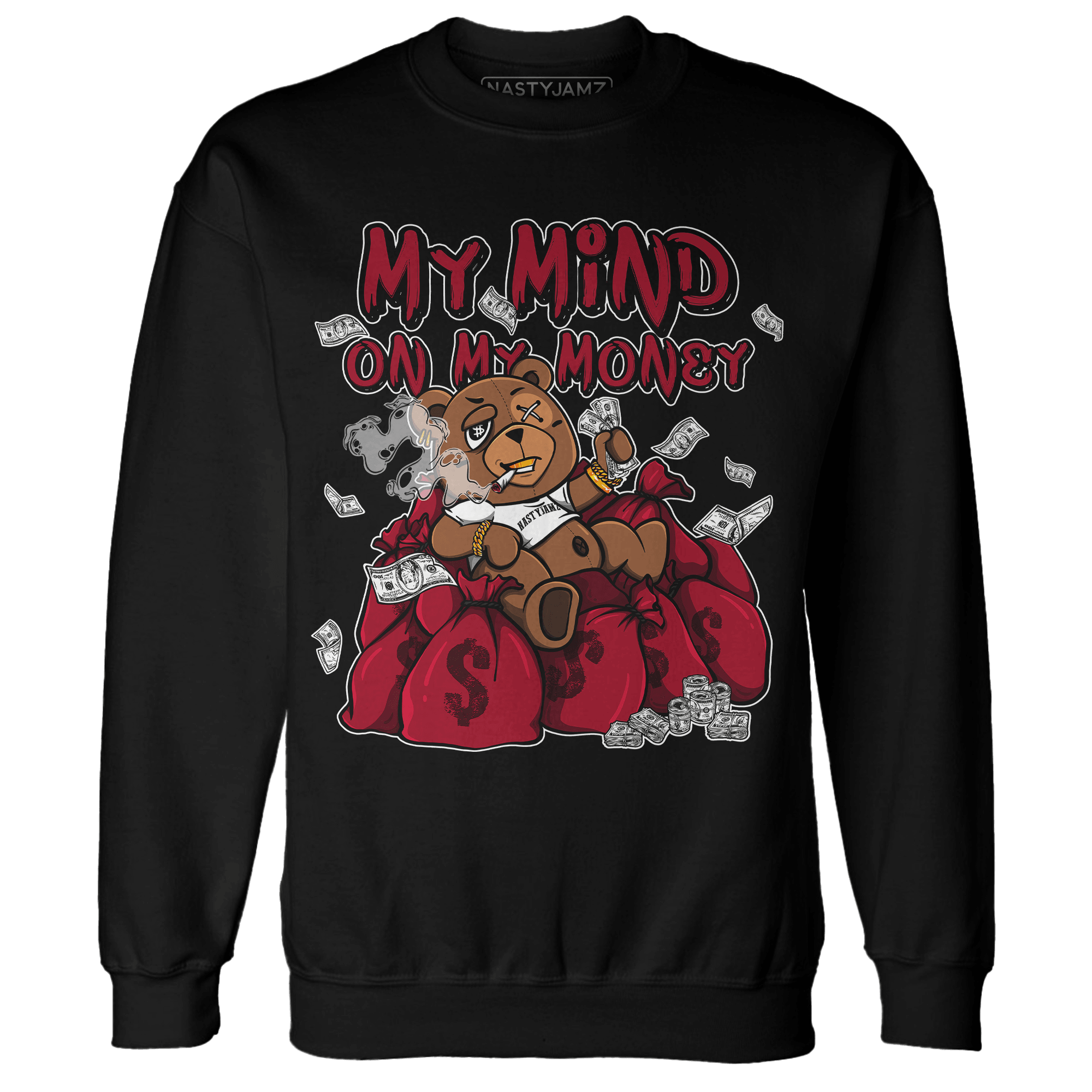Retro Red Taxi 12s Sweatshirt Match My Mind On My Money BER - NastyJamz