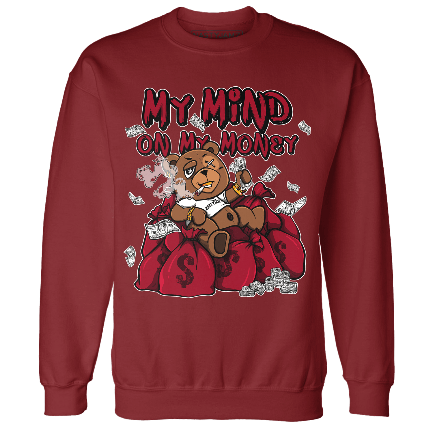 Retro Red Taxi 12s Sweatshirt Match My Mind On My Money BER - NastyJamz