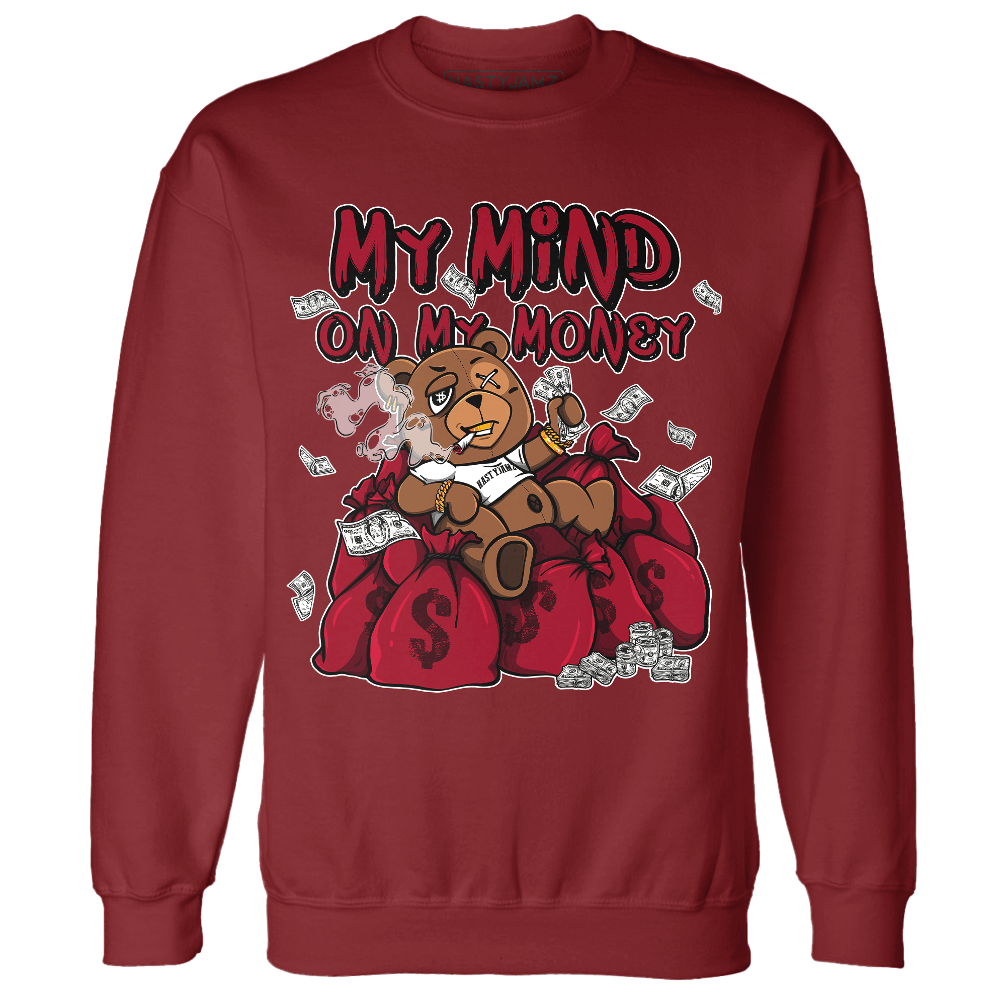 Retro Red Taxi 12s Sweatshirt Match My Mind On My Money BER - NastyJamz