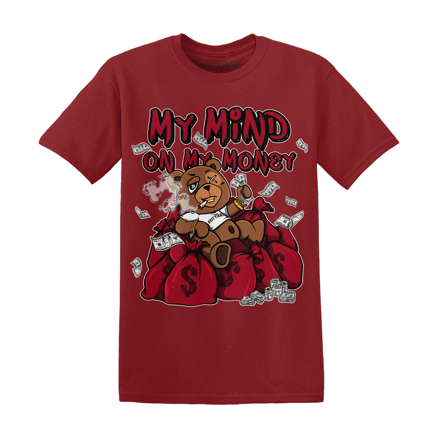 Retro Red Taxi 12s T Shirt Match My Mind On My Money BER - NastyJamz